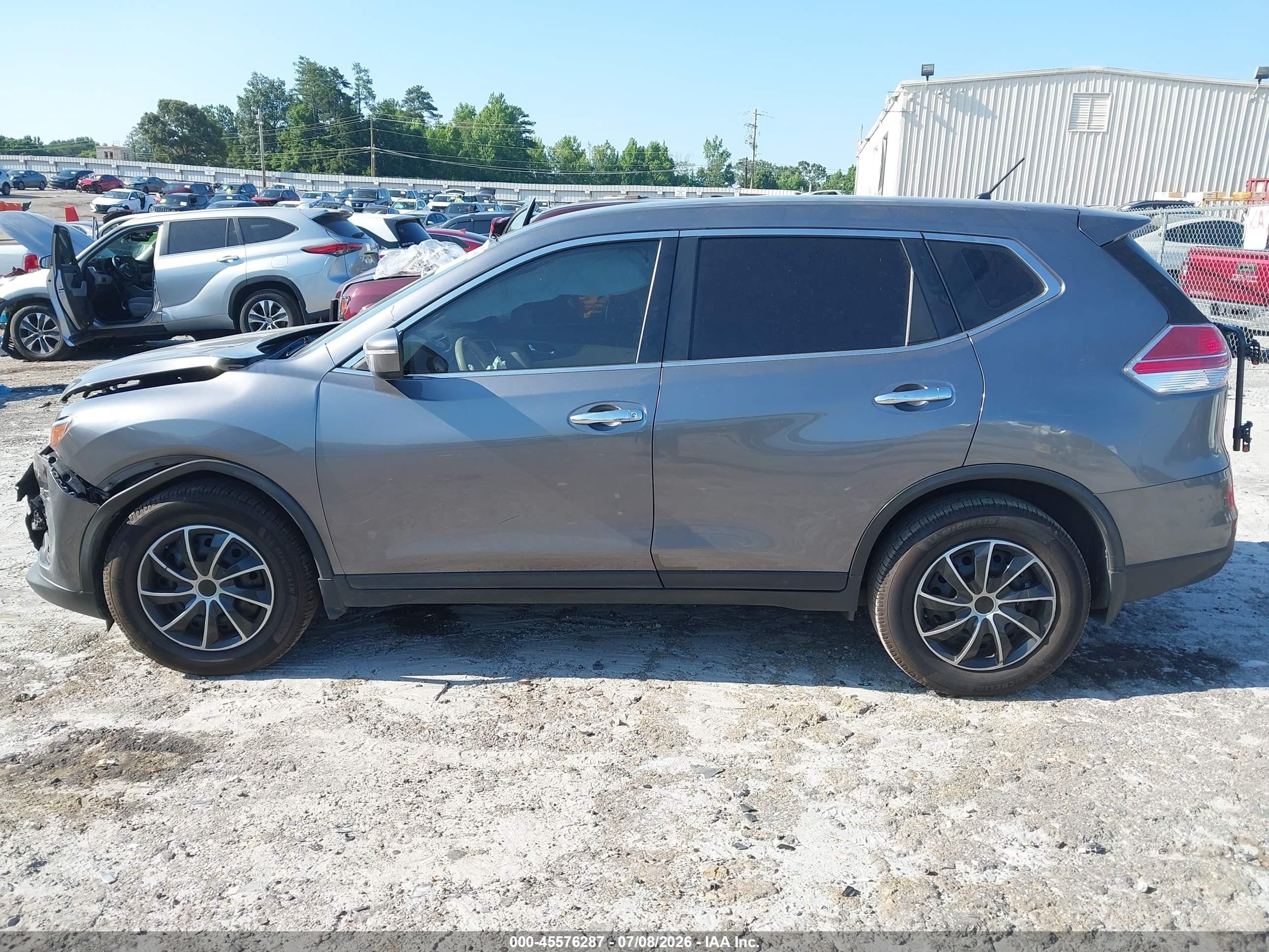 2015 Nissan Rogue S Gray vin: KNMAT2MT0FP505290