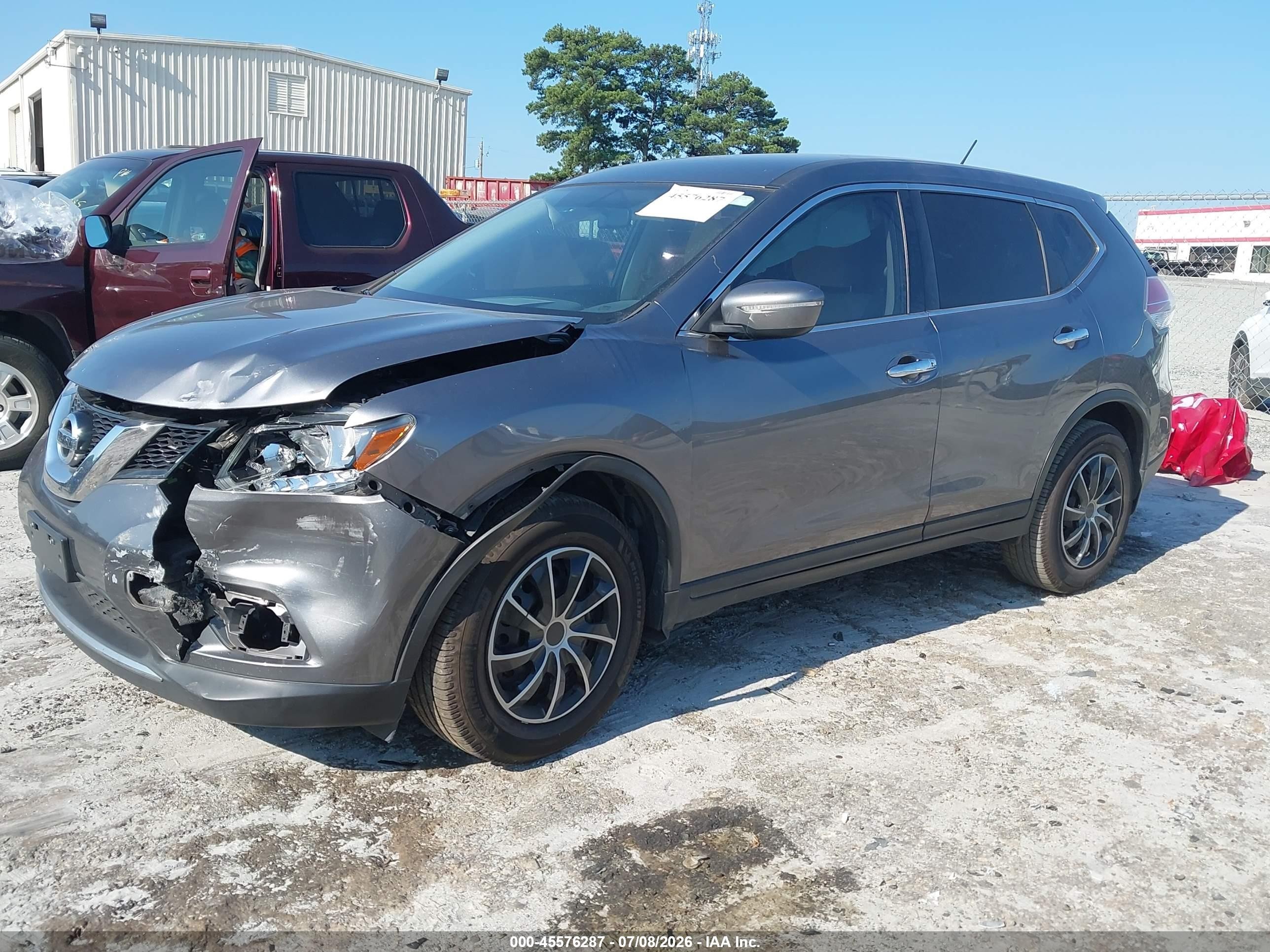 2015 Nissan Rogue S Gray vin: KNMAT2MT0FP505290