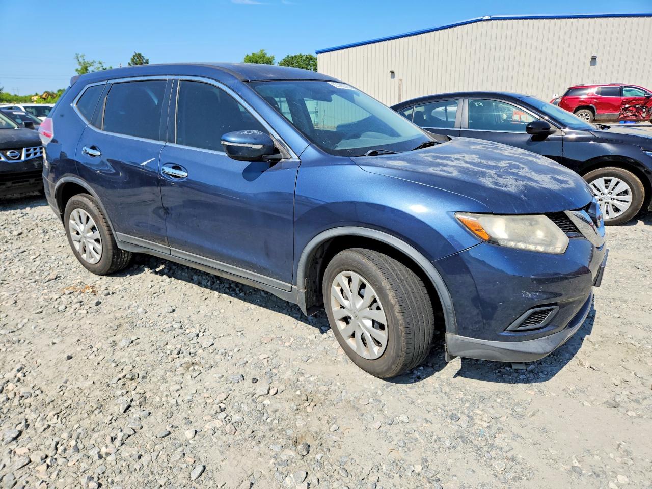2015 Nissan Rogue S Blue vin: KNMAT2MT0FP515656
