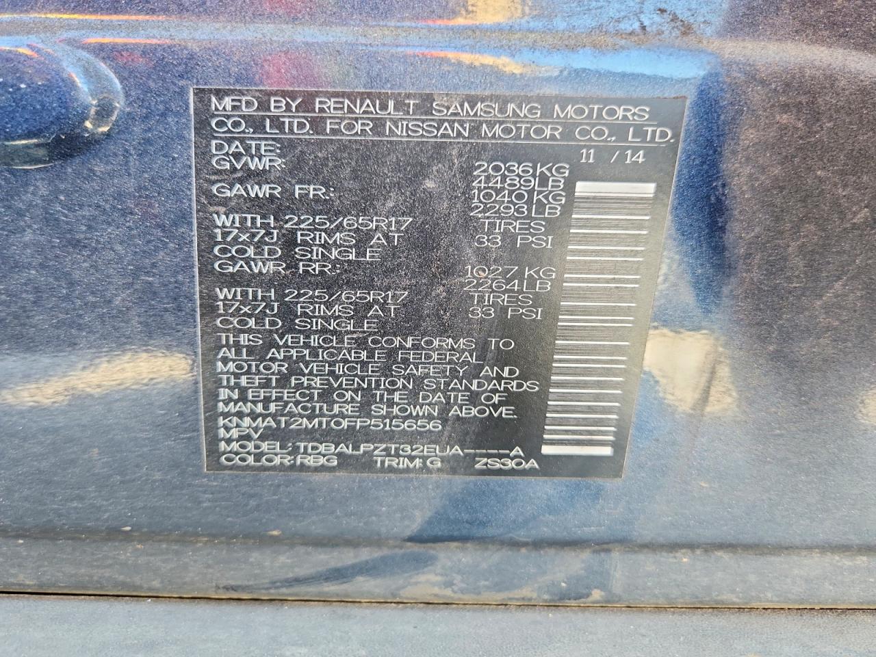 2015 Nissan Rogue S Blue vin: KNMAT2MT0FP515656