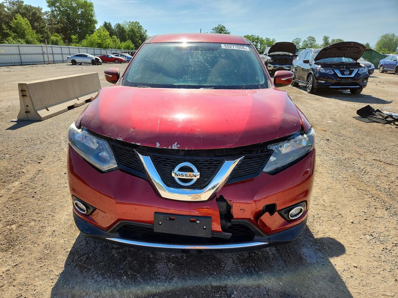 2015 Nissan Rogue S Red vin: KNMAT2MT0FP518430