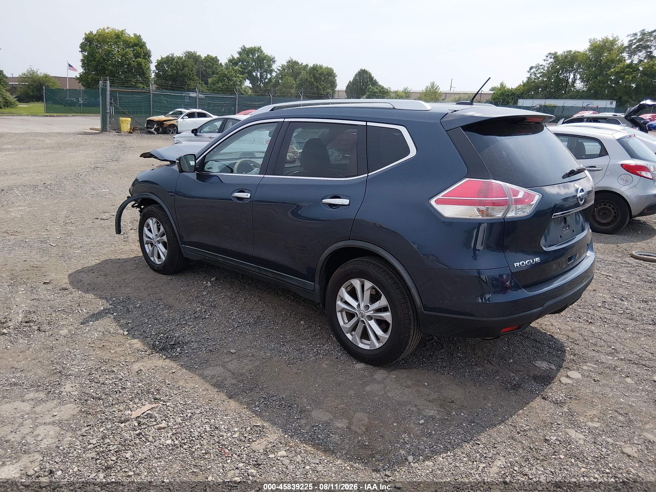 2015 Nissan Rogue Sv Blue vin: KNMAT2MT0FP533039