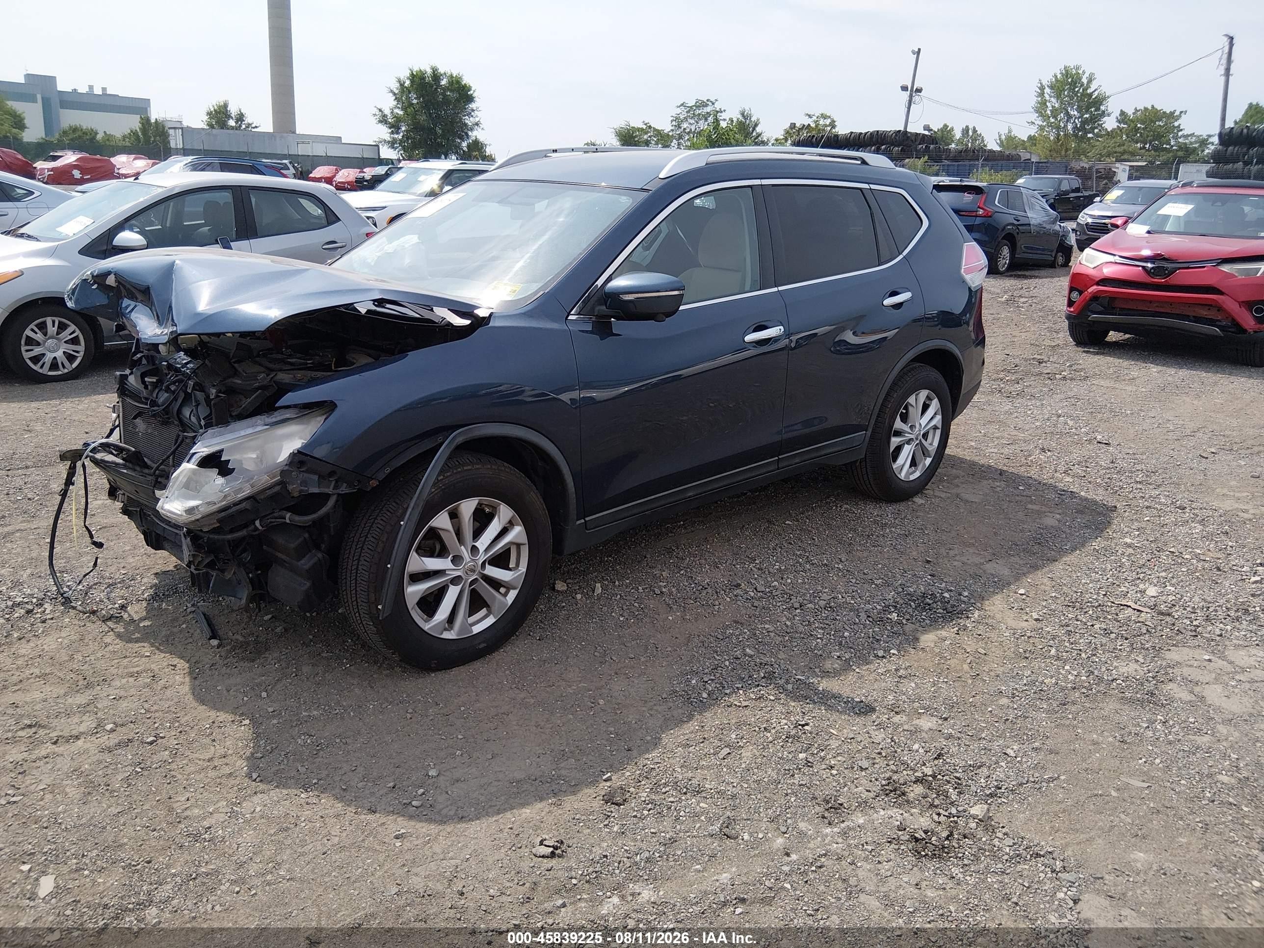 2015 Nissan Rogue Sv Blue vin: KNMAT2MT0FP533039