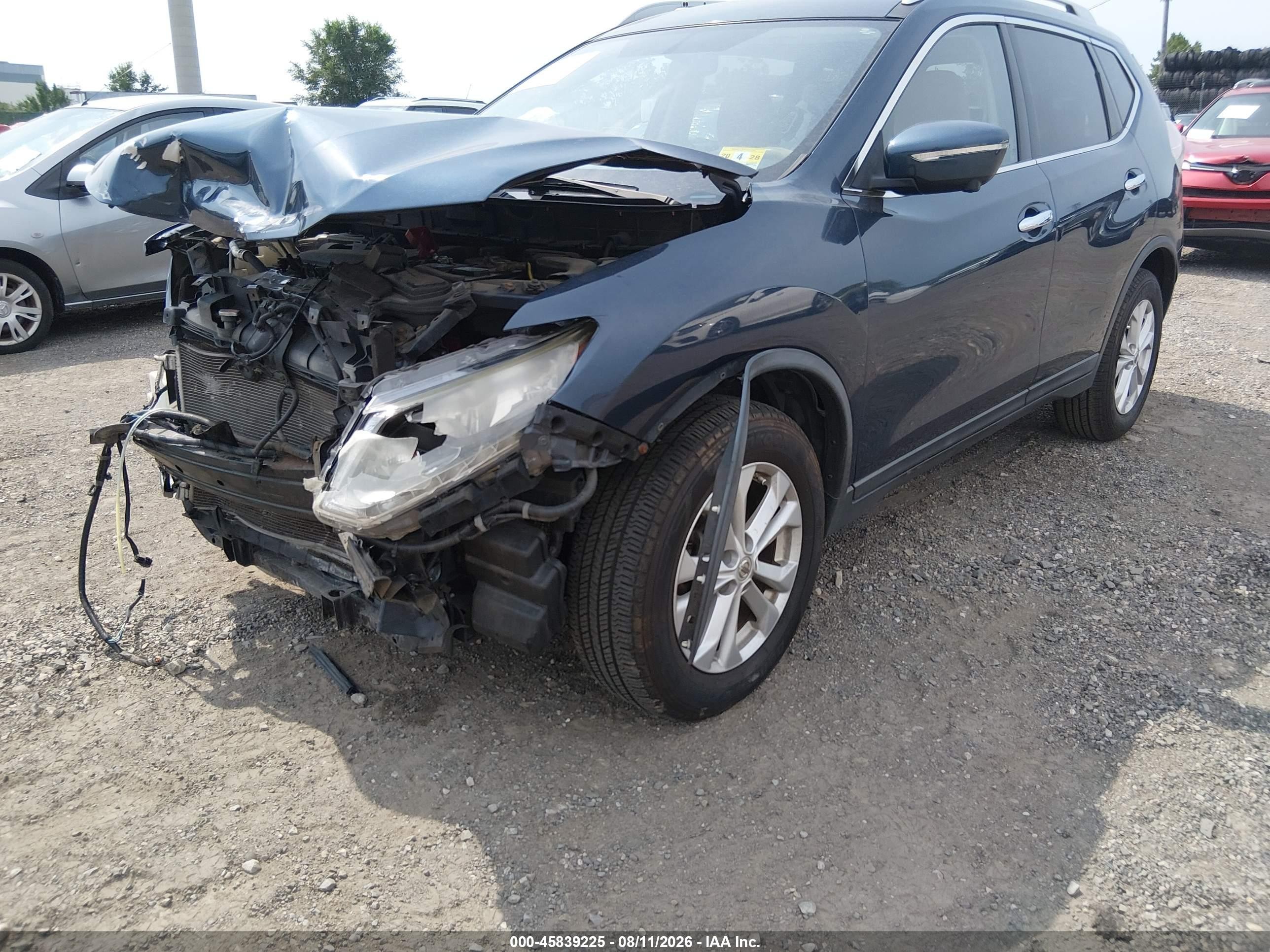 2015 Nissan Rogue Sv Blue vin: KNMAT2MT0FP533039
