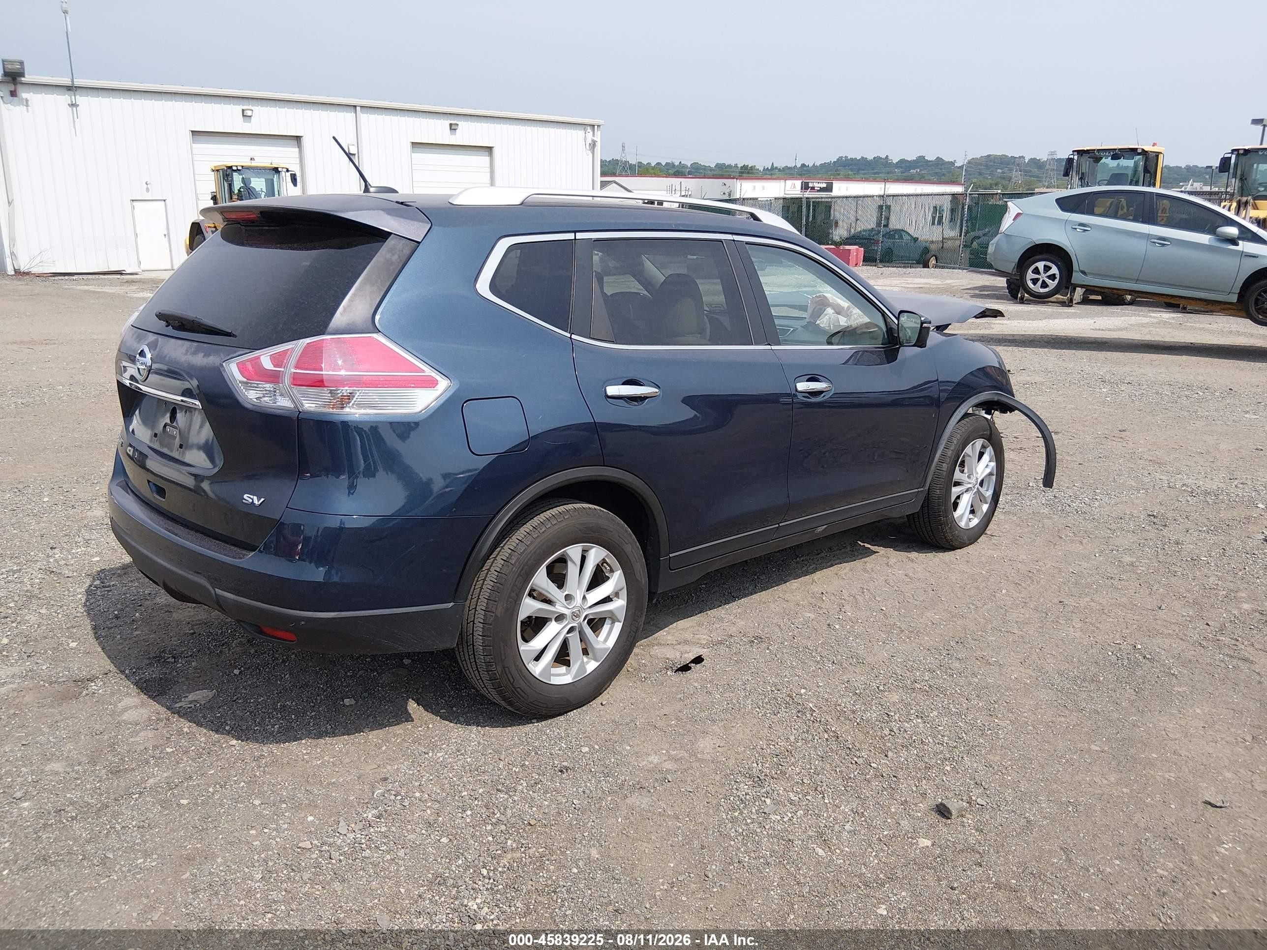 2015 Nissan Rogue Sv Blue vin: KNMAT2MT0FP533039