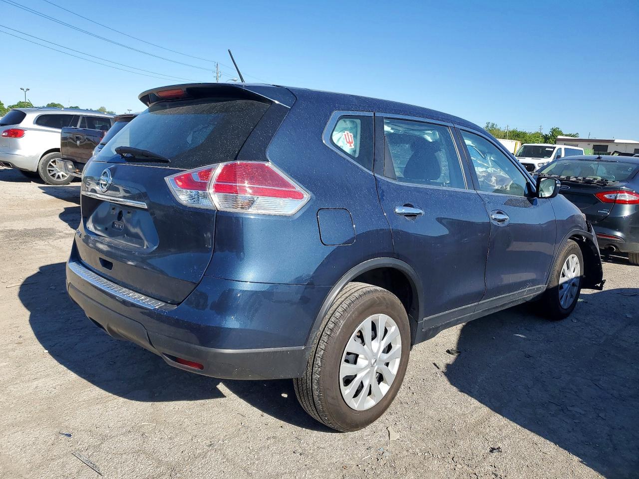 2015 Nissan Rogue S Синий vin: KNMAT2MT0FP550018