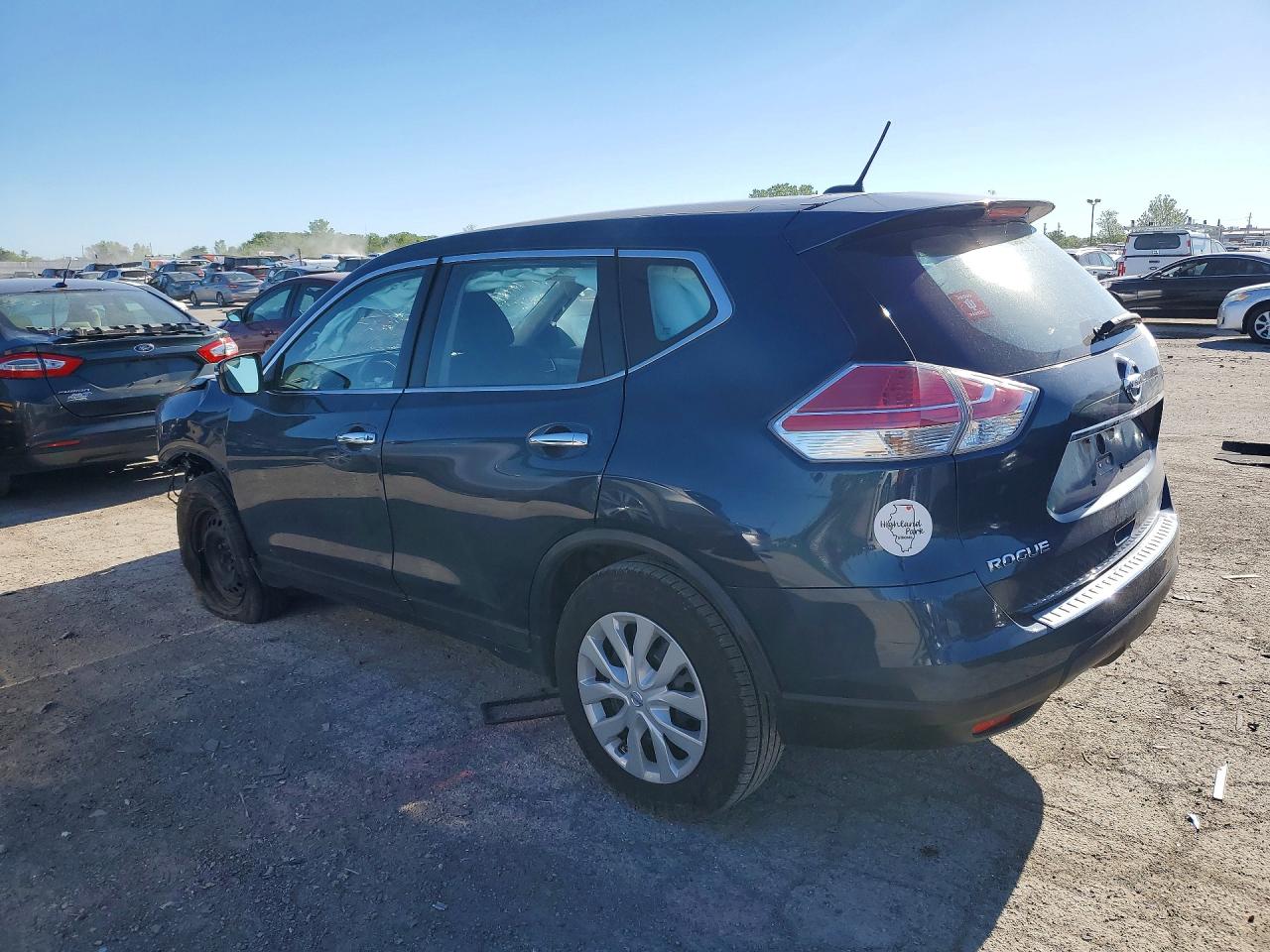2015 Nissan Rogue S Синий vin: KNMAT2MT0FP550018