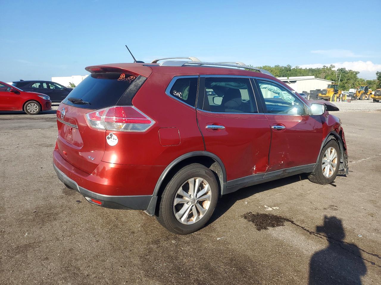 2015 Nissan Rogue Sv Красный vin: KNMAT2MT0FP555719