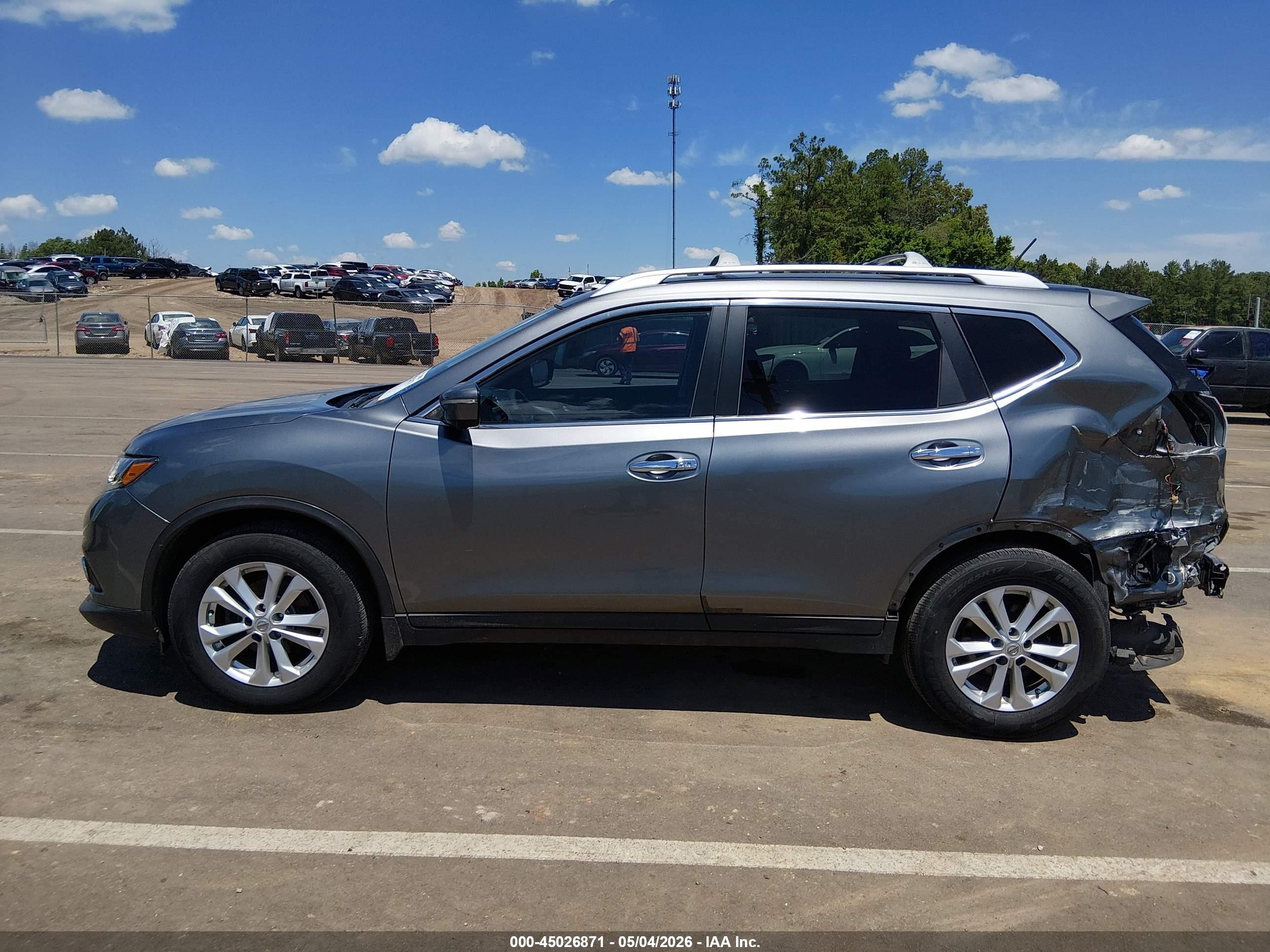 2015 Nissan Rogue Sv Gray vin: KNMAT2MT0FP575372