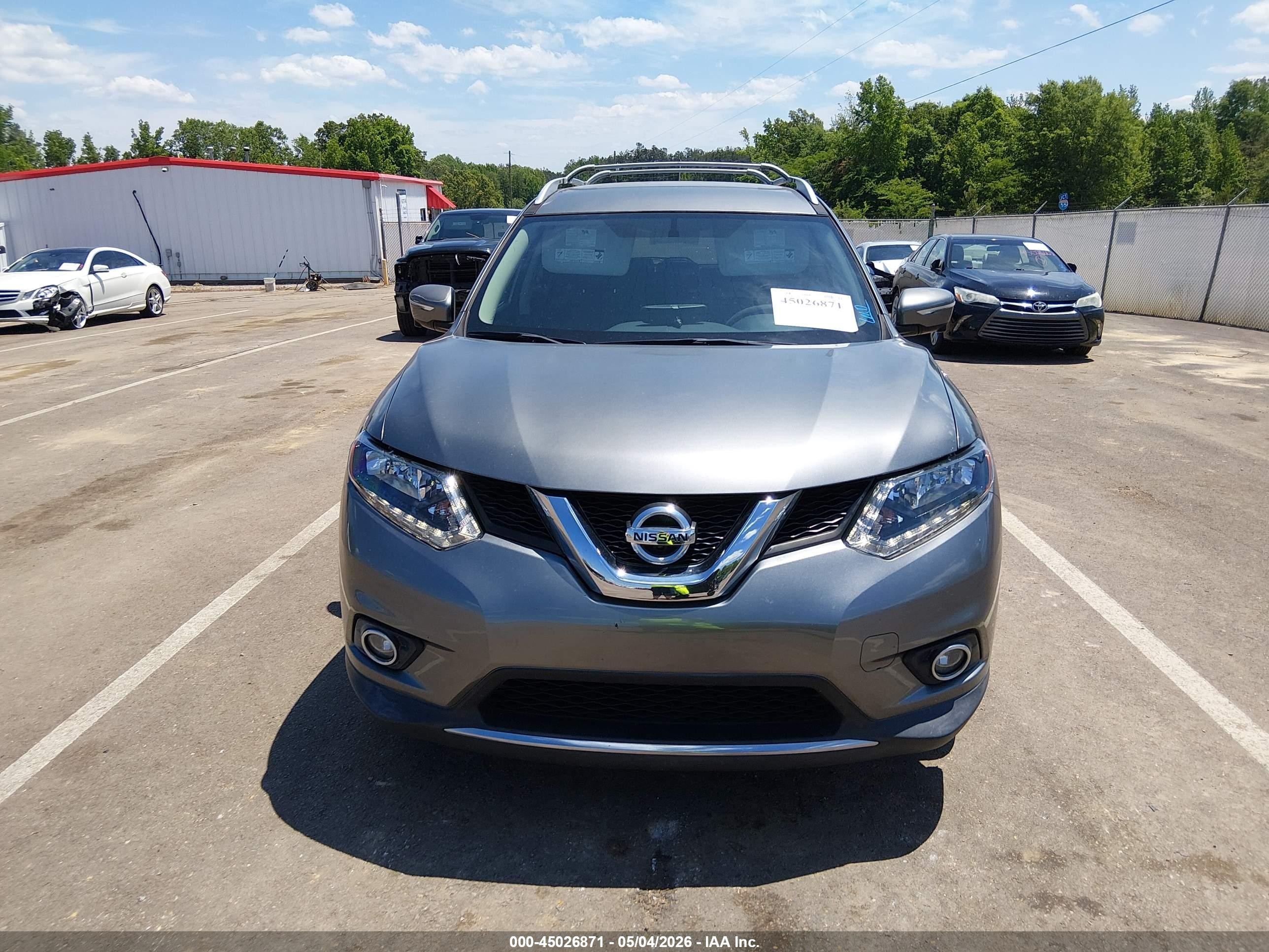 2015 Nissan Rogue Sv Gray vin: KNMAT2MT0FP575372