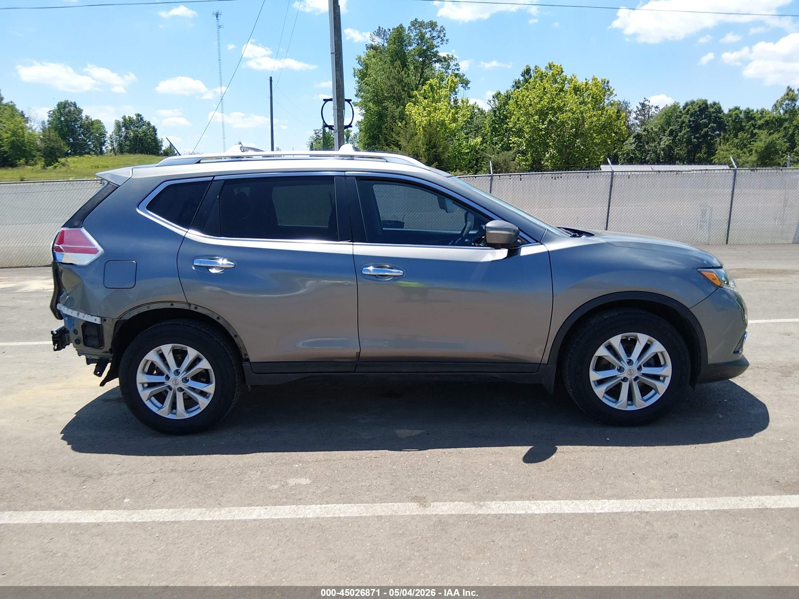 2015 Nissan Rogue Sv Gray vin: KNMAT2MT0FP575372