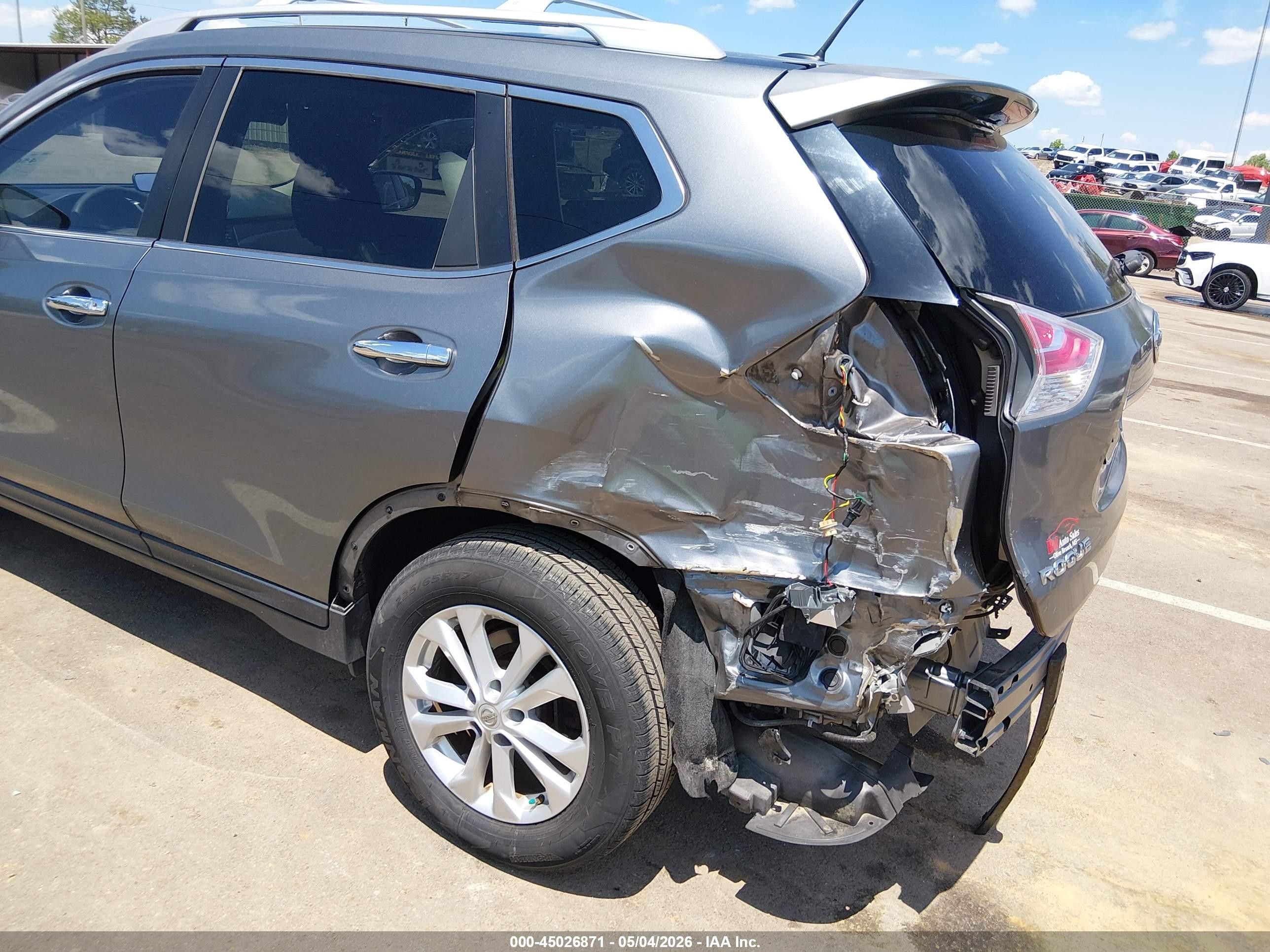 2015 Nissan Rogue Sv Gray vin: KNMAT2MT0FP575372