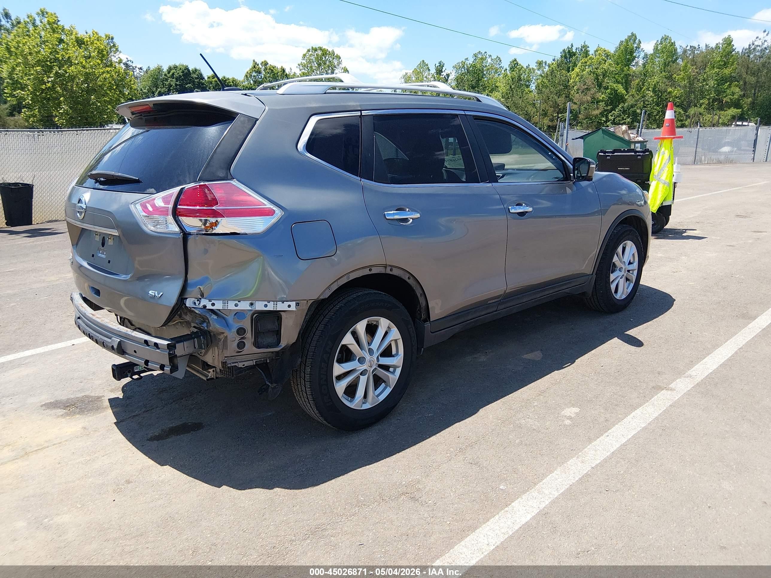 2015 Nissan Rogue Sv Gray vin: KNMAT2MT0FP575372