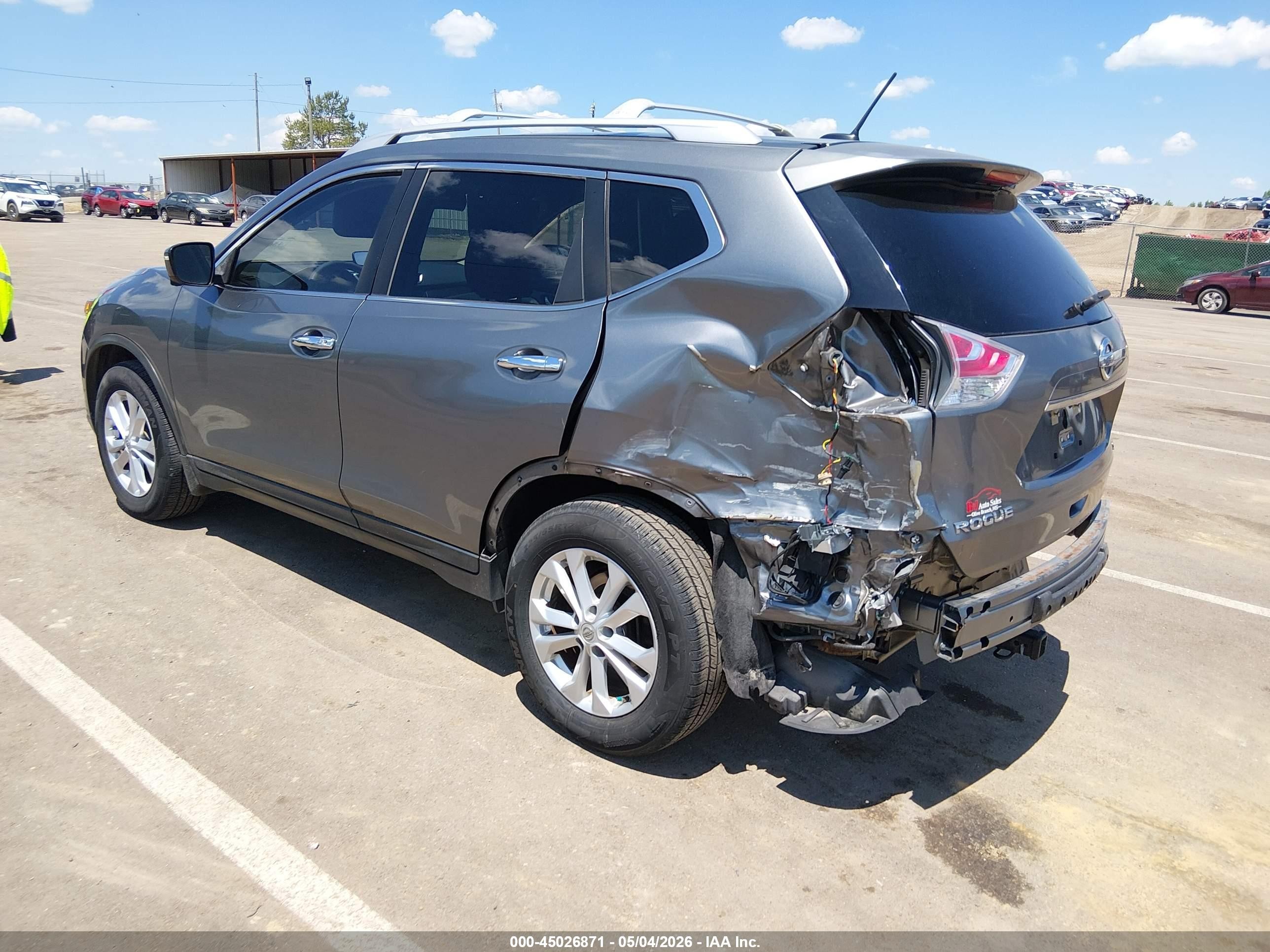2015 Nissan Rogue Sv Gray vin: KNMAT2MT0FP575372