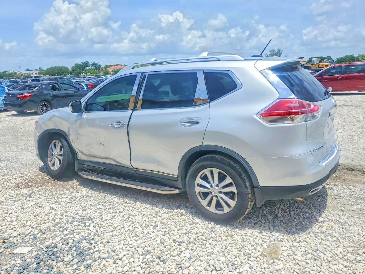 2015 Nissan Rogue Sv Silver vin: KNMAT2MT0FP575503