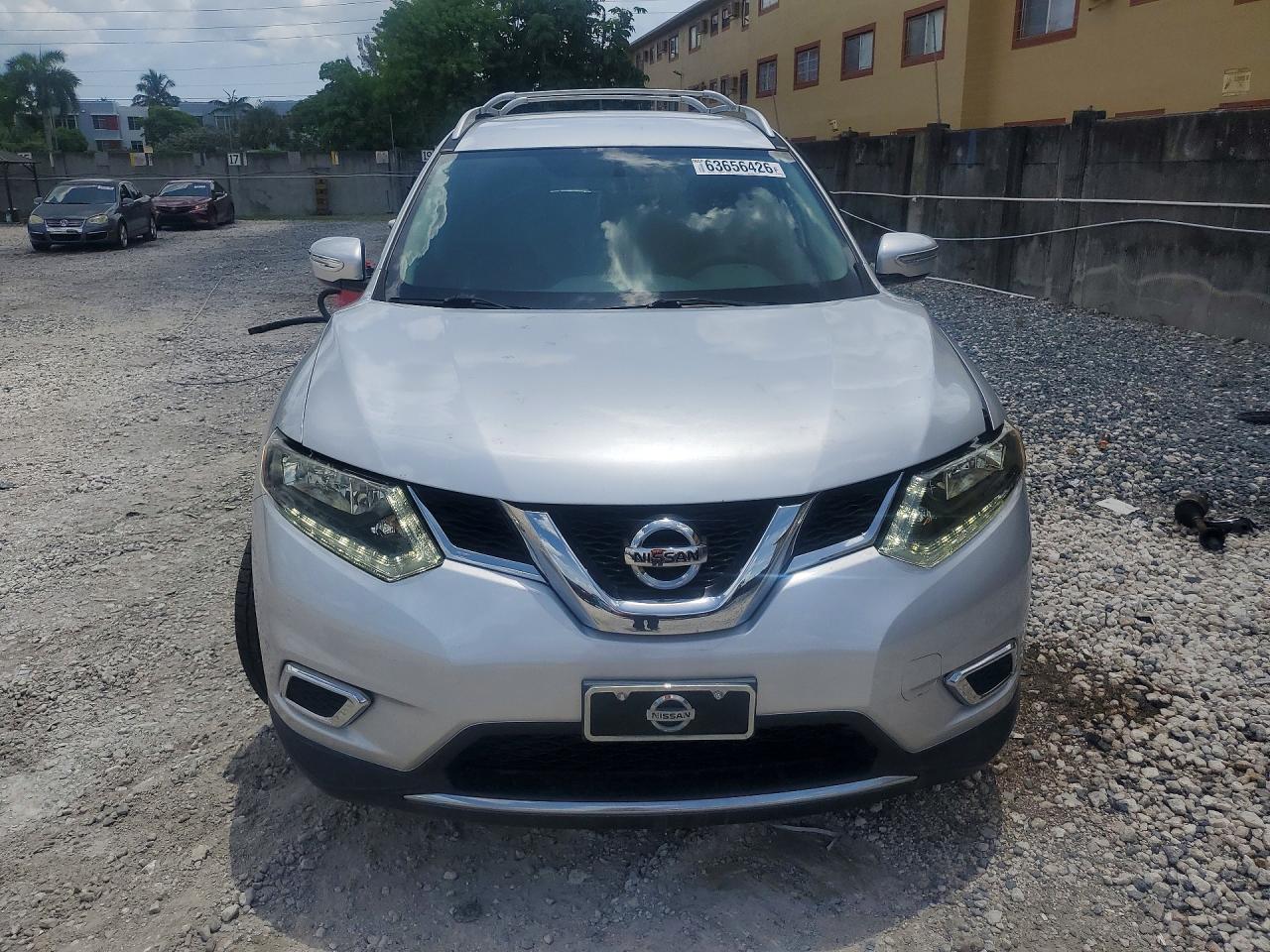 2015 Nissan Rogue Sv Silver vin: KNMAT2MT0FP575503