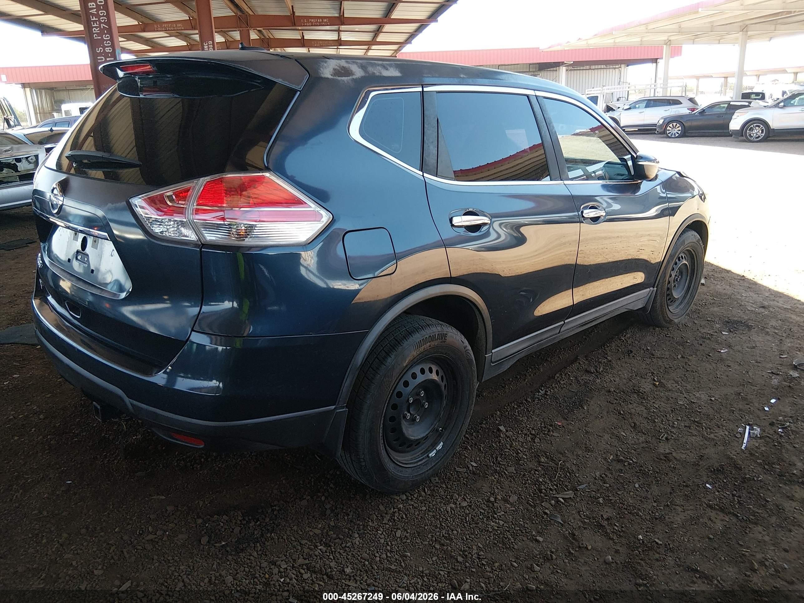 2015 Nissan Rogue S Blue vin: KNMAT2MT0FP578806