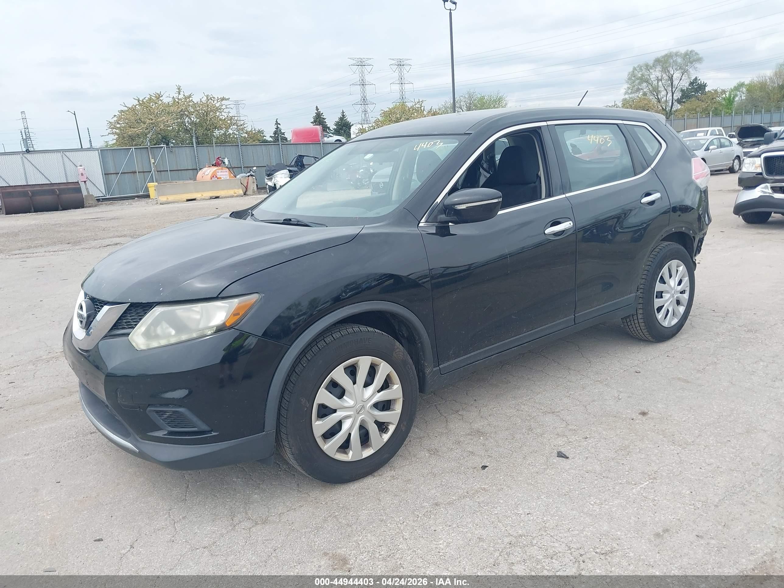 2015 Nissan Rogue S Black vin: KNMAT2MT1FP500244