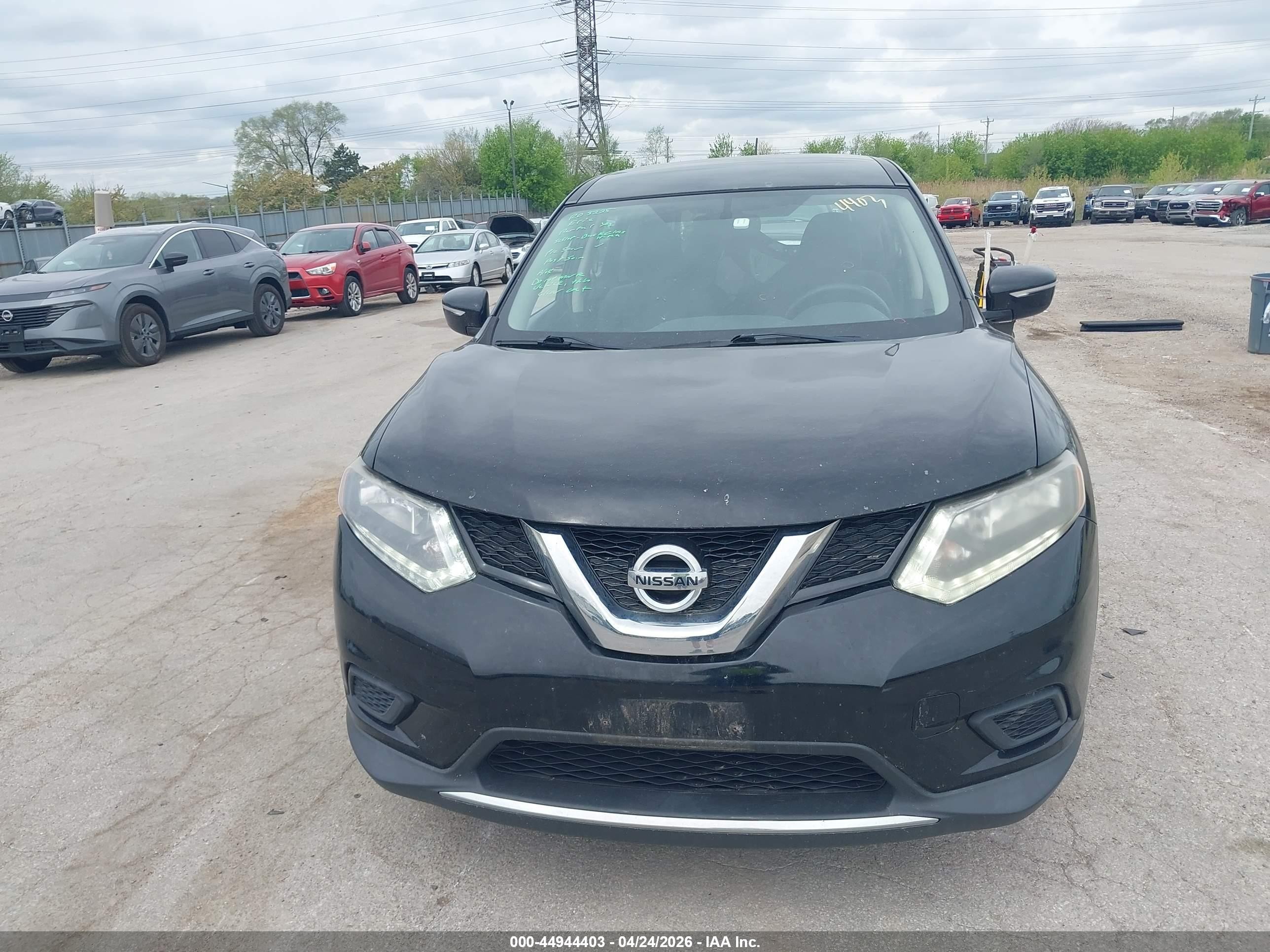 2015 Nissan Rogue S Black vin: KNMAT2MT1FP500244