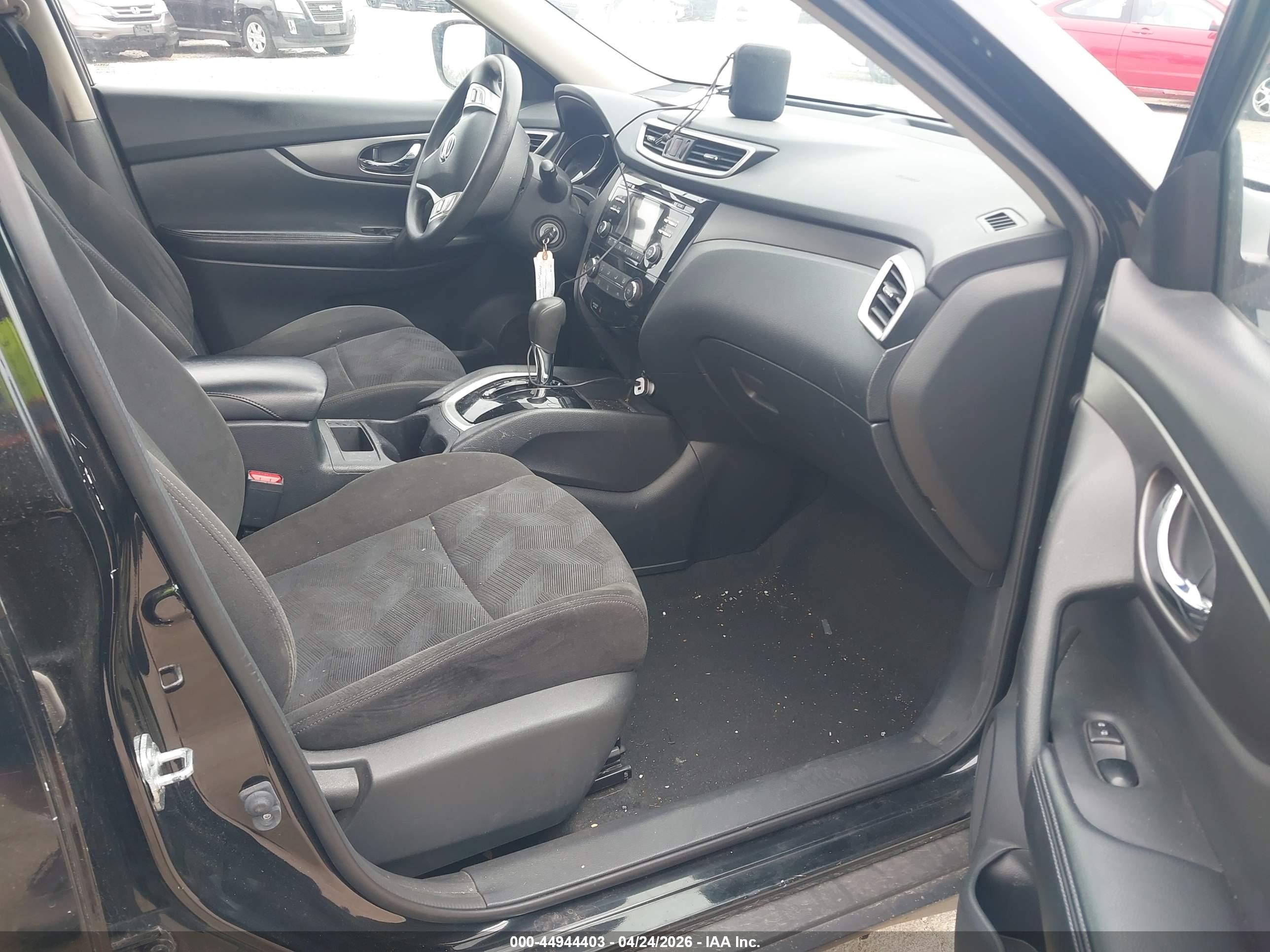 2015 Nissan Rogue S Black vin: KNMAT2MT1FP500244