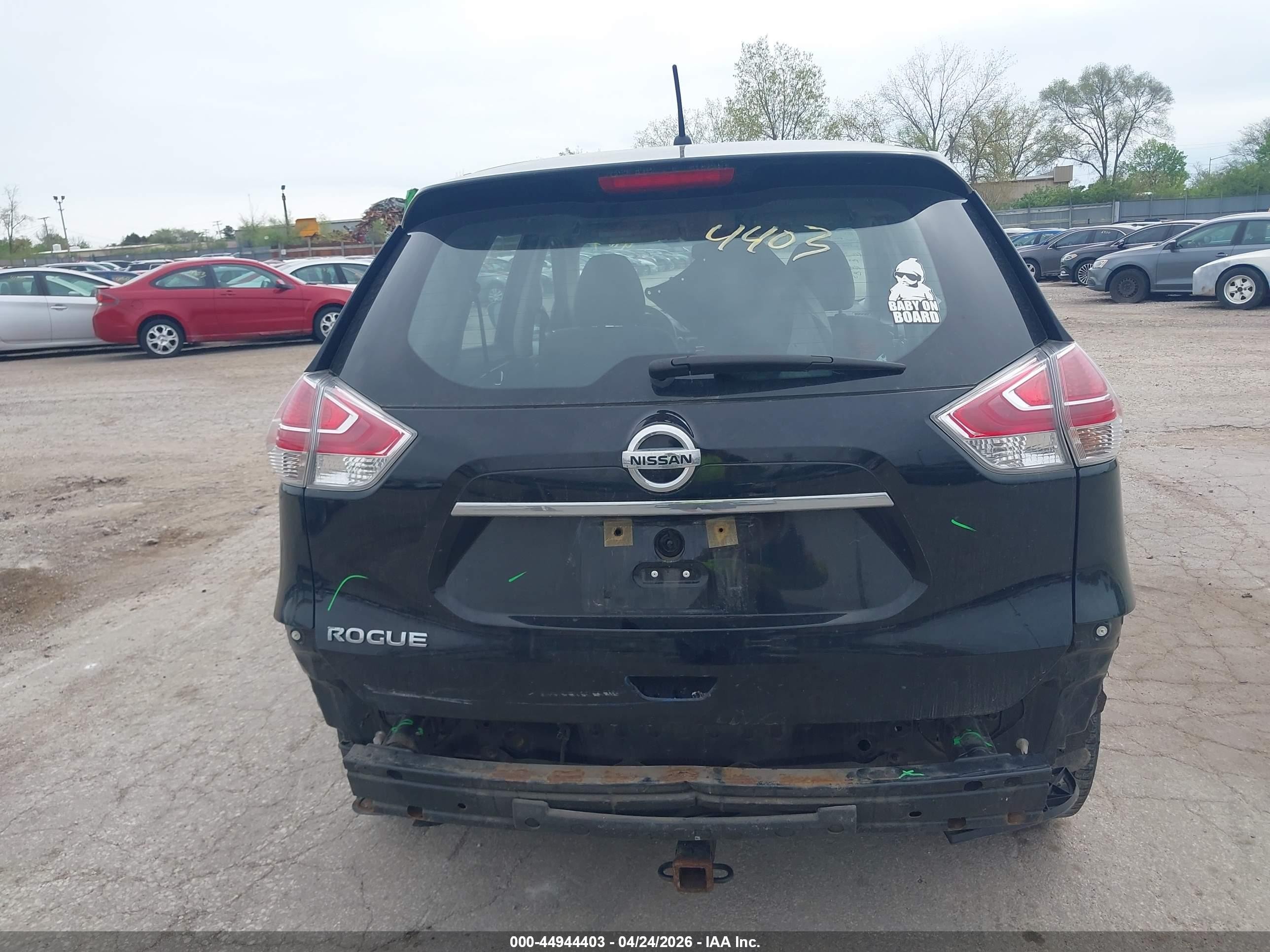 2015 Nissan Rogue S Black vin: KNMAT2MT1FP500244