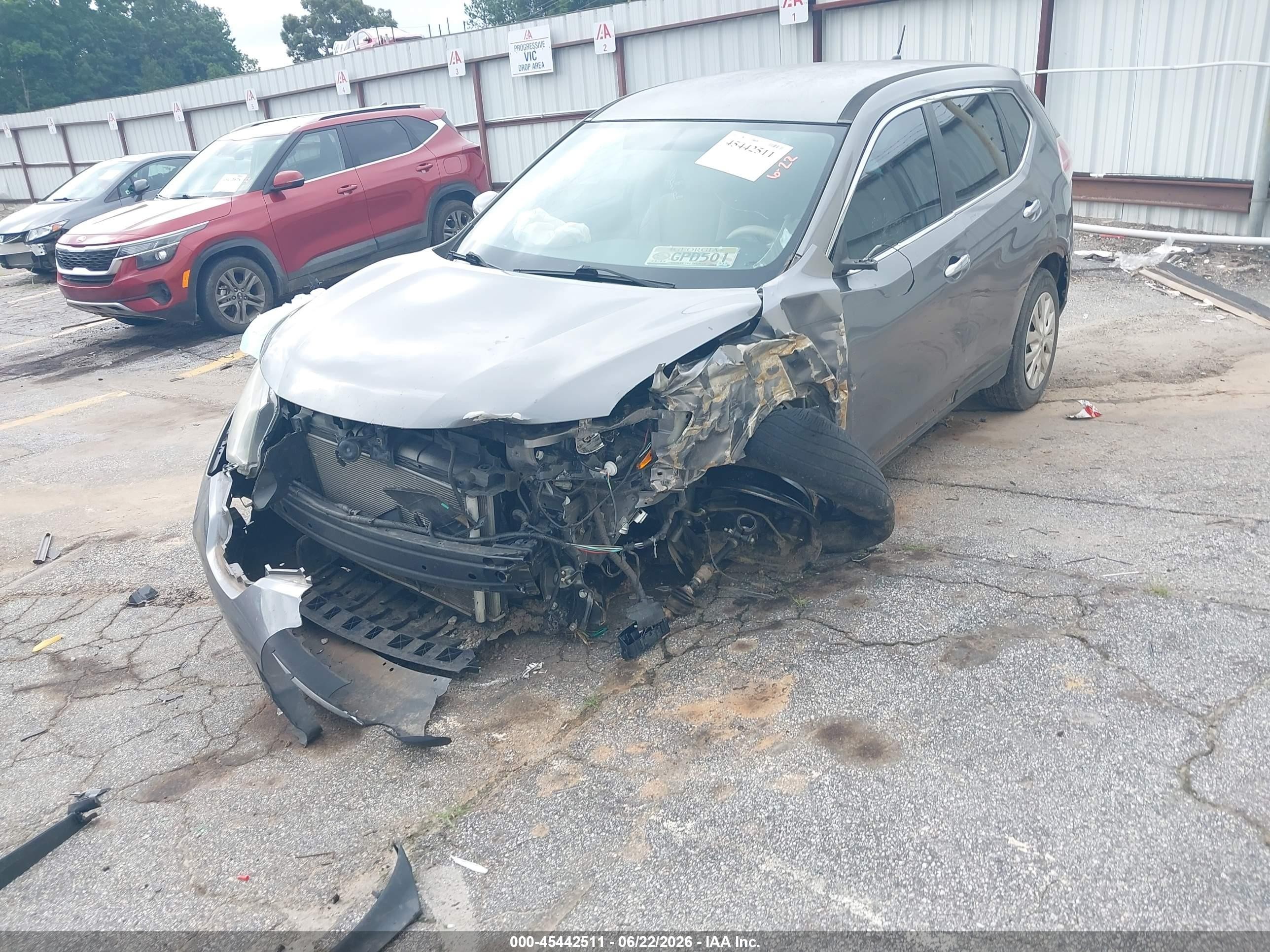 2015 Nissan Rogue S Gray vin: KNMAT2MT1FP514791