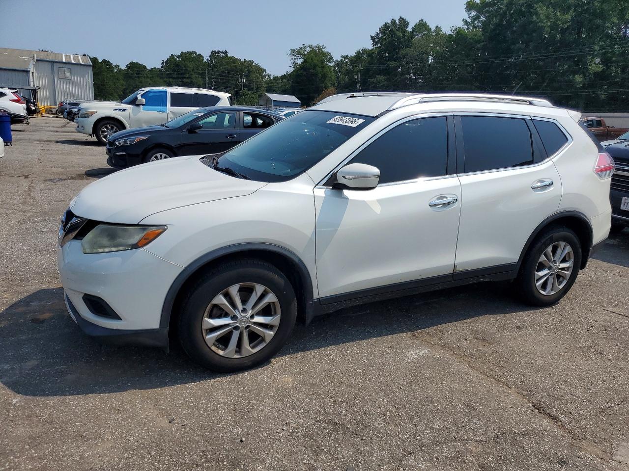 2015 Nissan Rogue Sv White vin: KNMAT2MT1FP527993