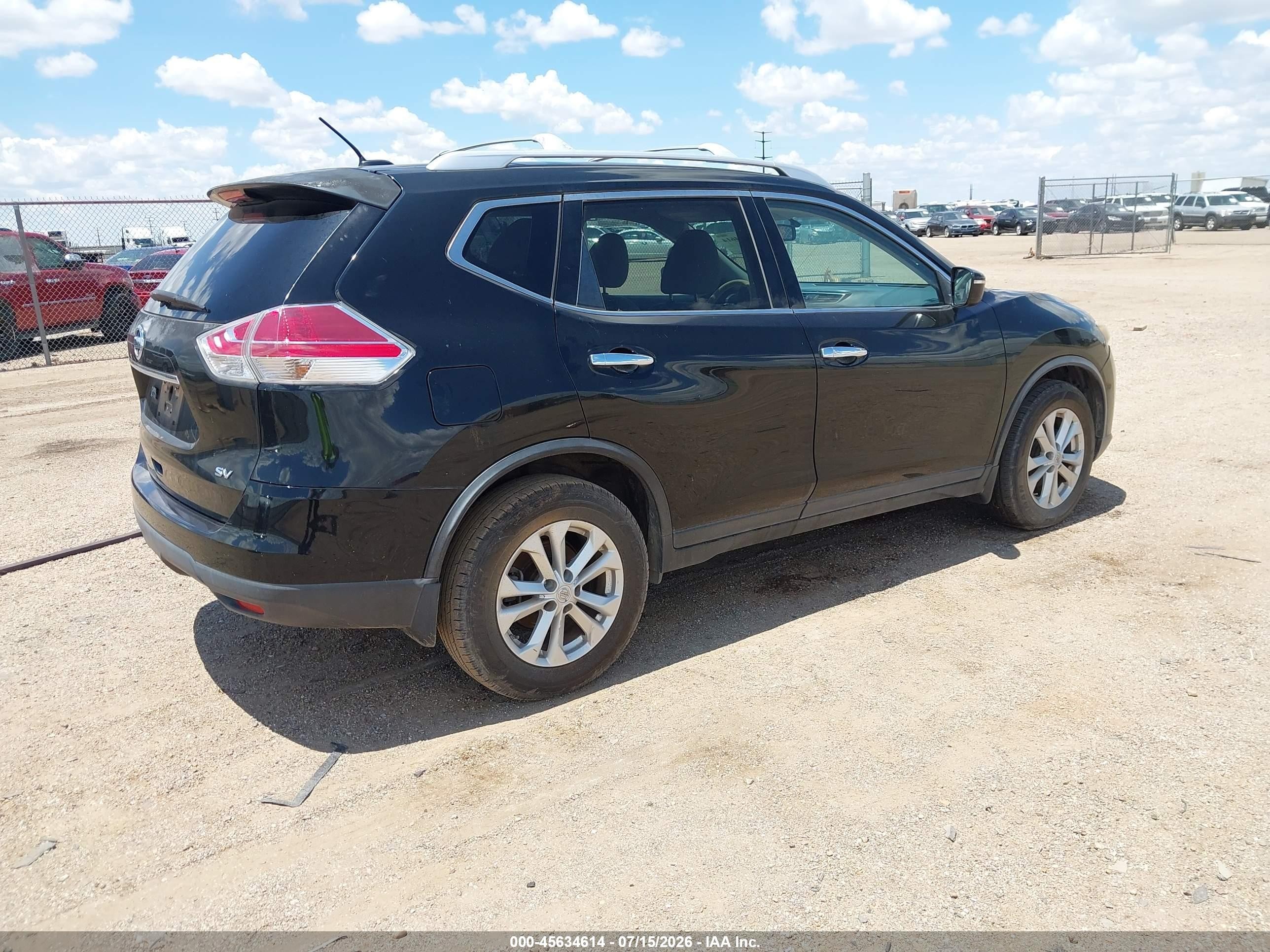 2015 Nissan Rogue Sv Черный vin: KNMAT2MT1FP548617
