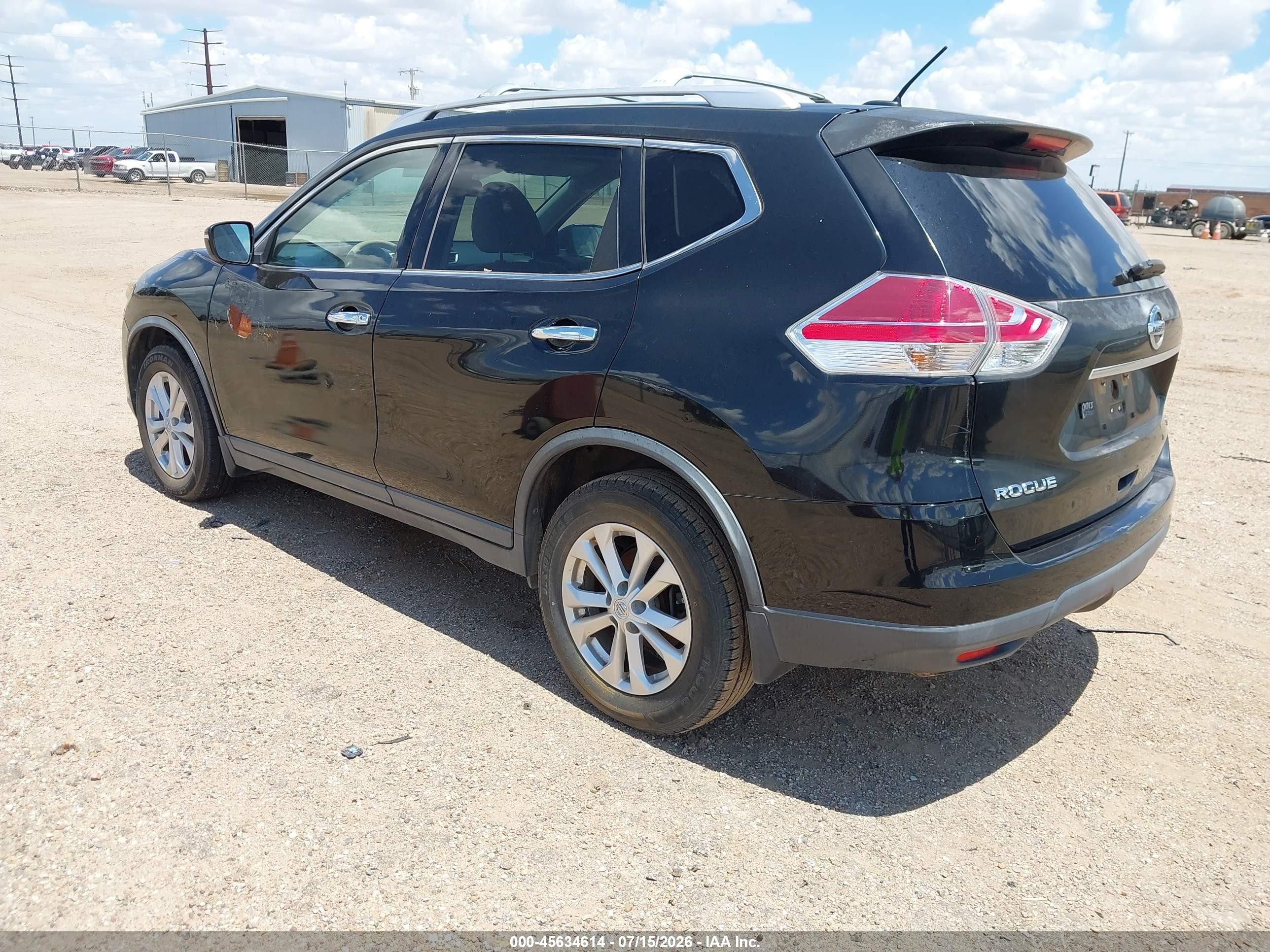 2015 Nissan Rogue Sv Черный vin: KNMAT2MT1FP548617