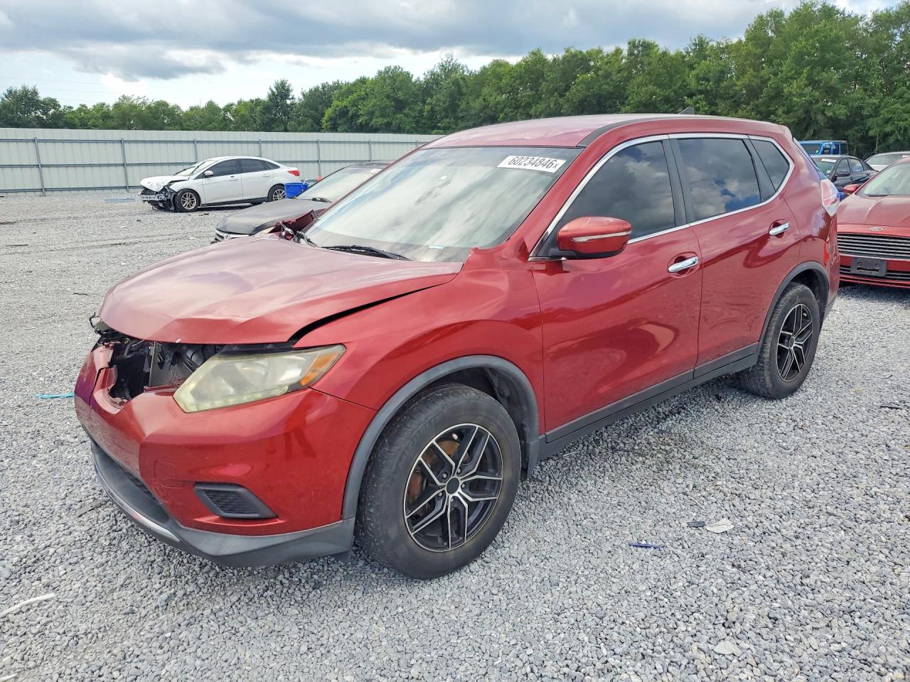 2015 Nissan Rogue S Burgundy vin: KNMAT2MT1FP556314