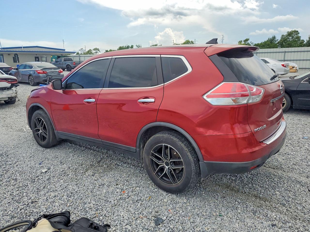 2015 Nissan Rogue S Burgundy vin: KNMAT2MT1FP556314