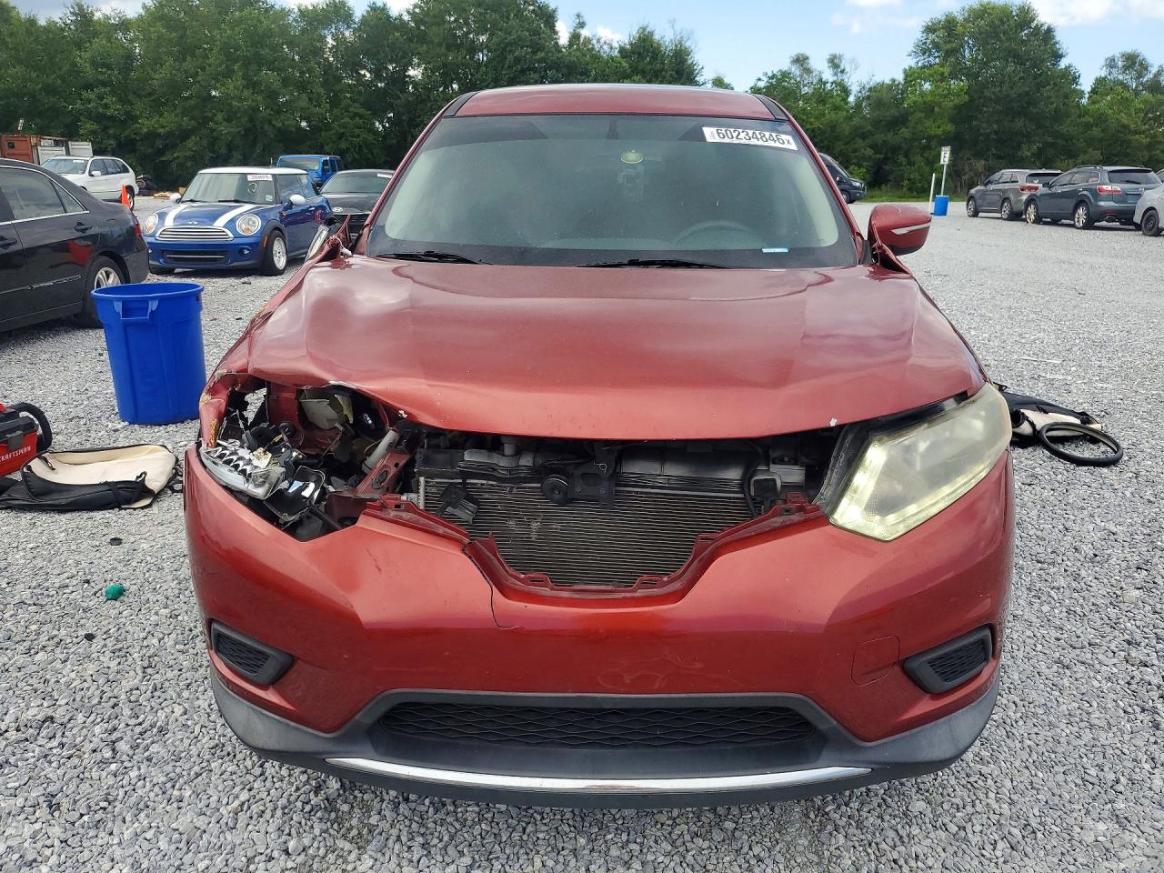 2015 Nissan Rogue S Burgundy vin: KNMAT2MT1FP556314