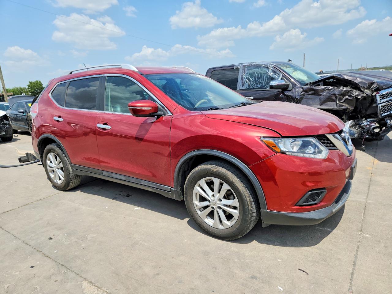 2015 Nissan Rogue Sv Red vin: KNMAT2MT1FP563649