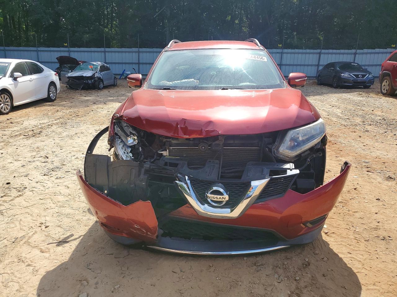 2015 Nissan Rogue Sv Red vin: KNMAT2MT1FP571170