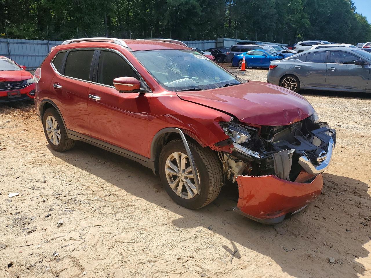 2015 Nissan Rogue Sv Red vin: KNMAT2MT1FP571170
