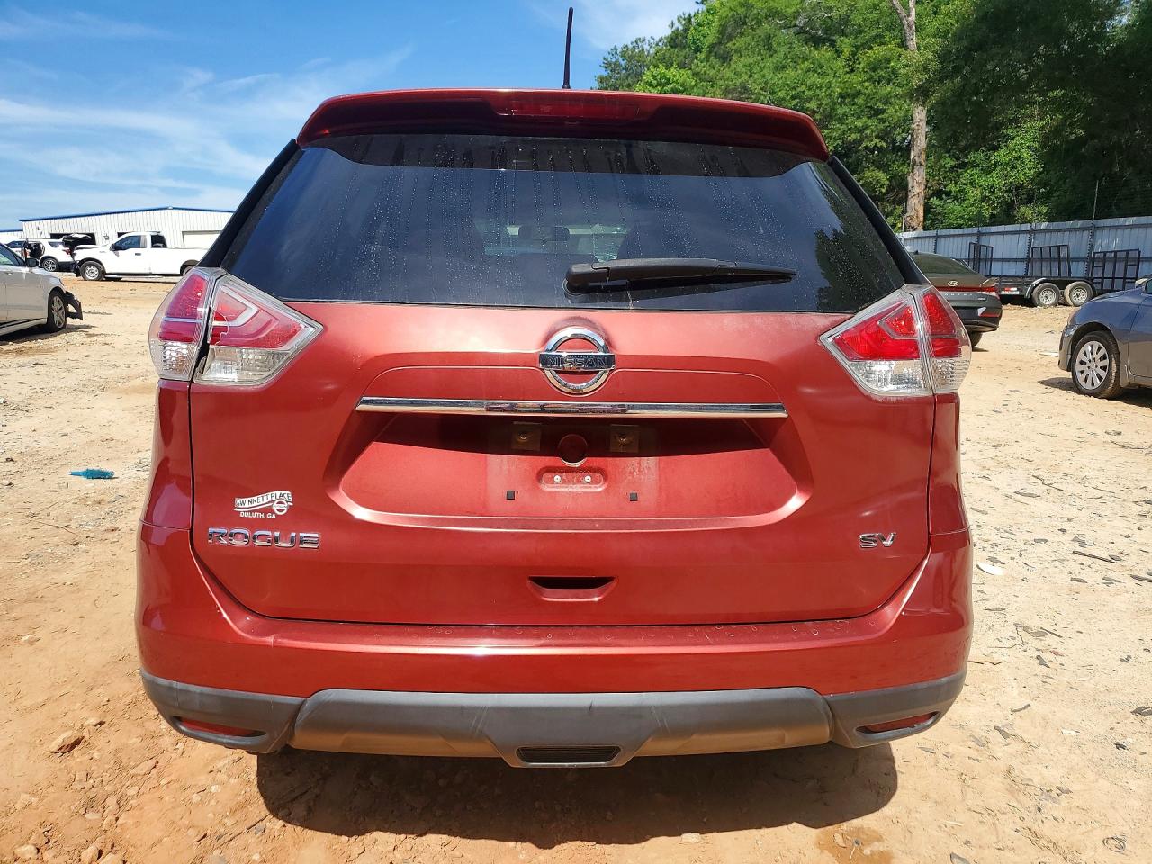 2015 Nissan Rogue Sv Red vin: KNMAT2MT1FP571170