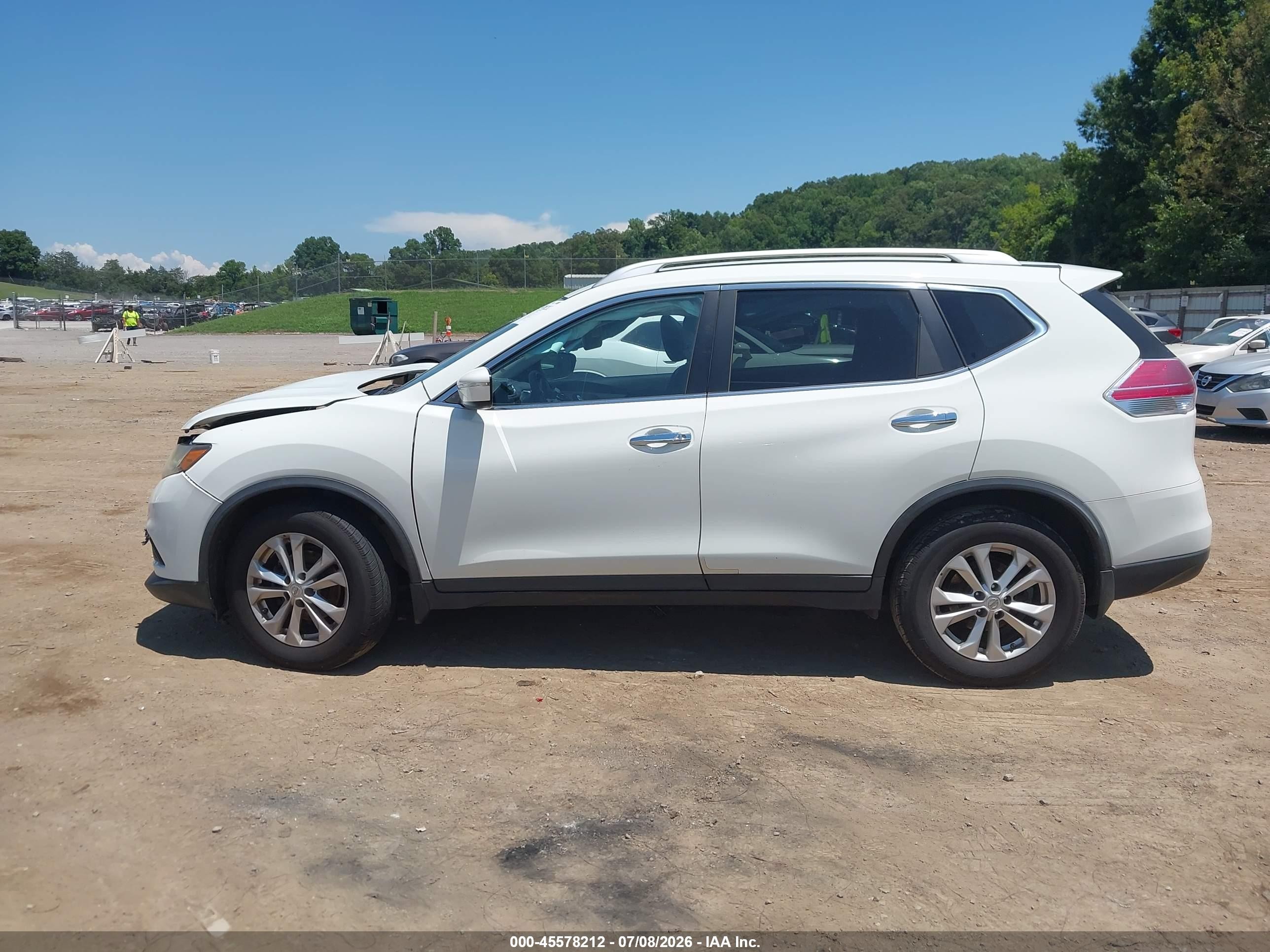 2015 Nissan Rogue Sv White vin: KNMAT2MT1FP571363