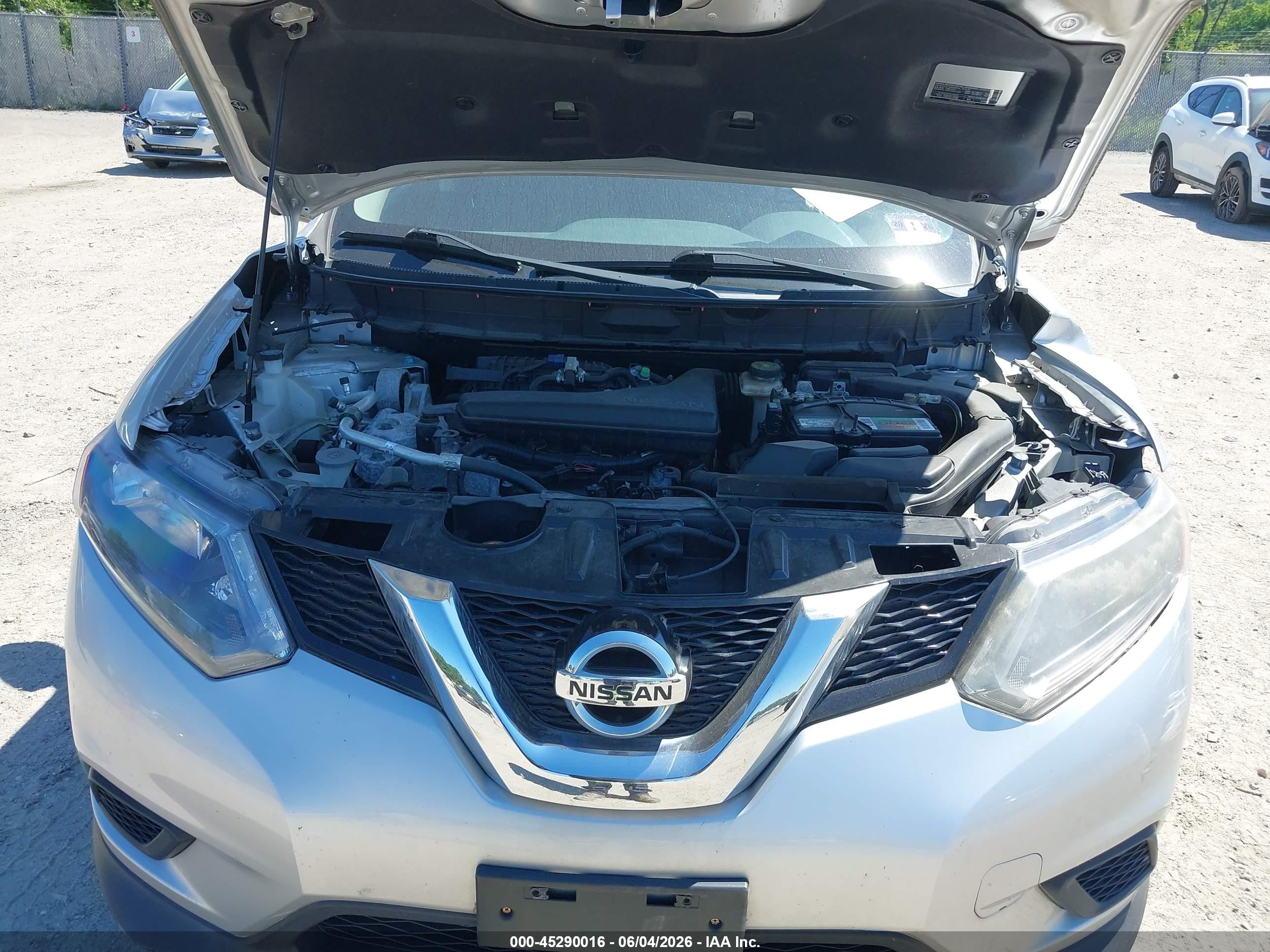2015 Nissan Rogue Sv Silver vin: KNMAT2MT1FP575431