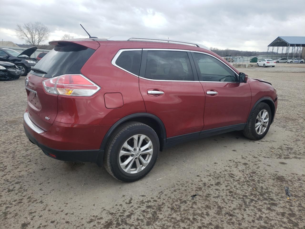 2015 Nissan Rogue S Burgundy vin: KNMAT2MT1FP579057