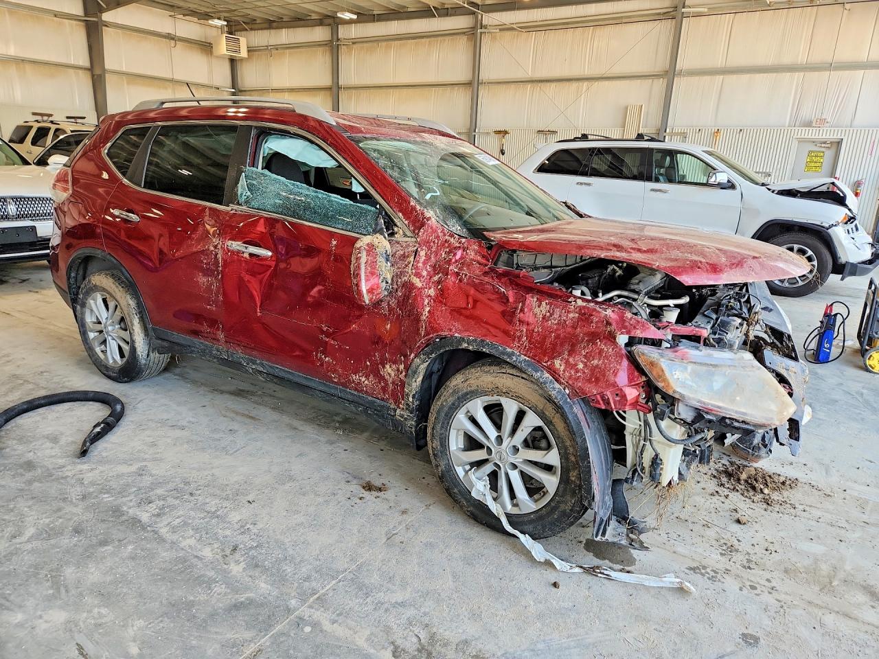 2015 Nissan Rogue Sv Red vin: KNMAT2MT1FP579057