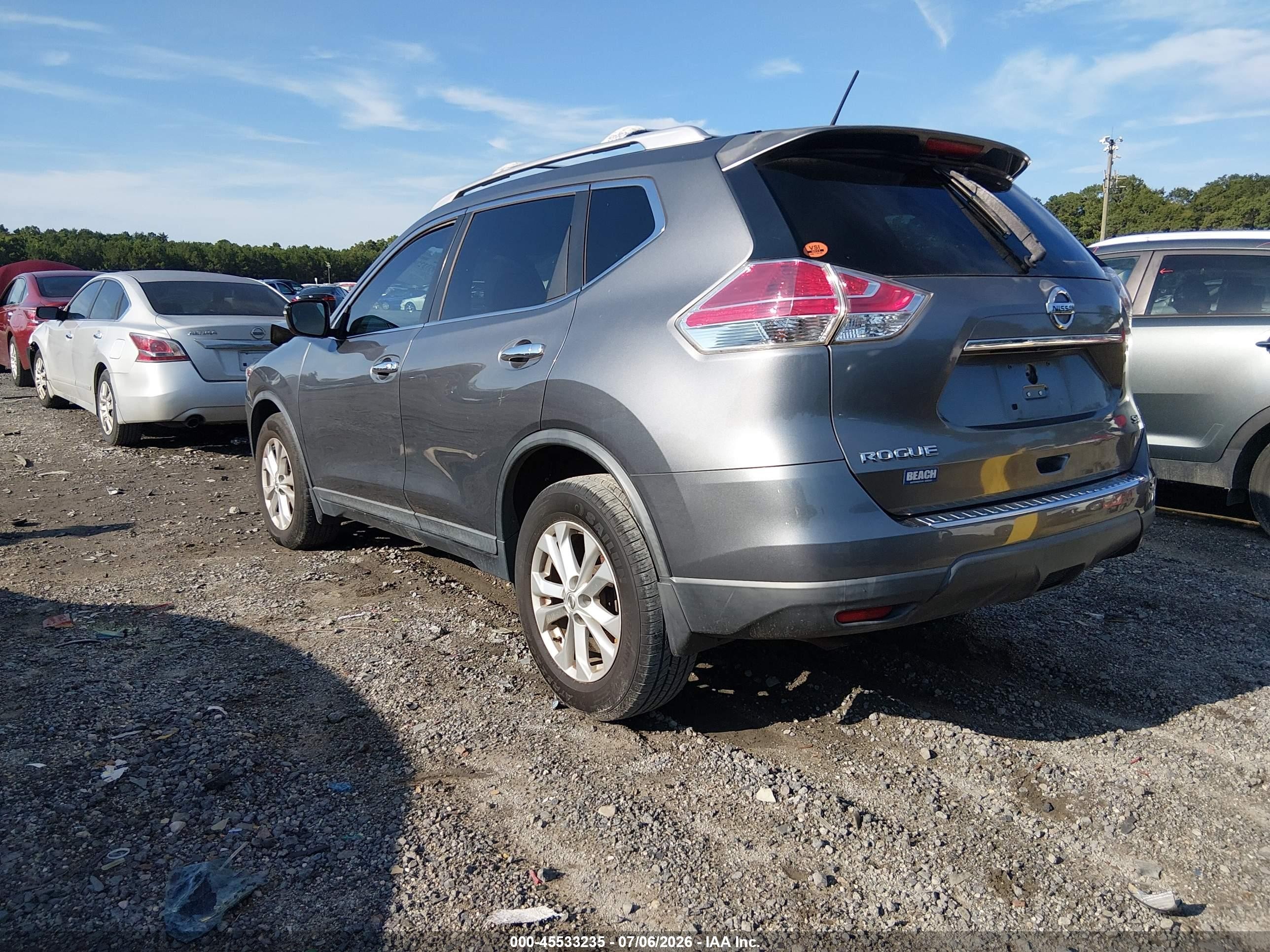 2015 Nissan Rogue Sv Gray vin: KNMAT2MT1FP582430