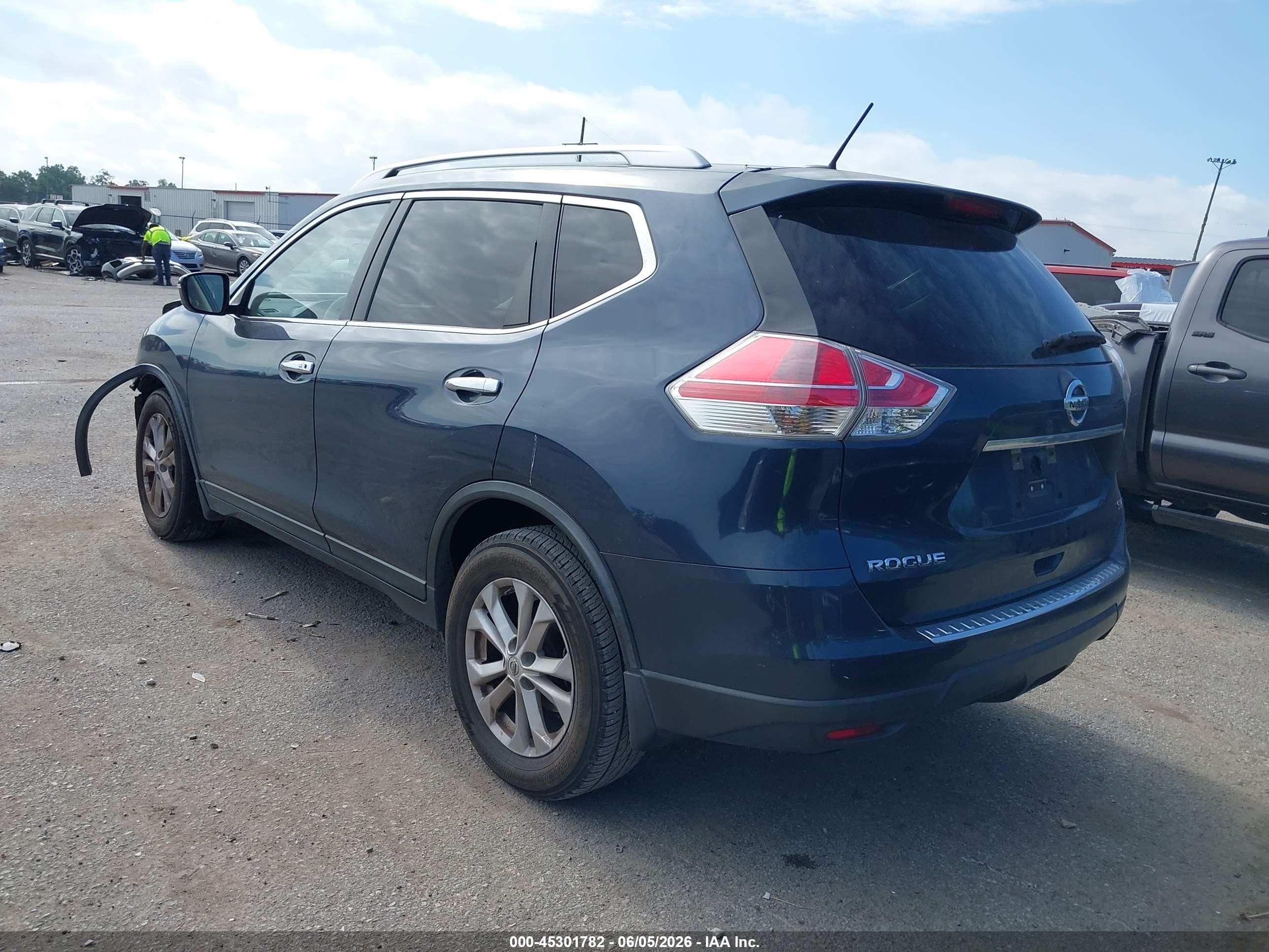 2015 Nissan Rogue Sv Blue vin: KNMAT2MT1FP583383