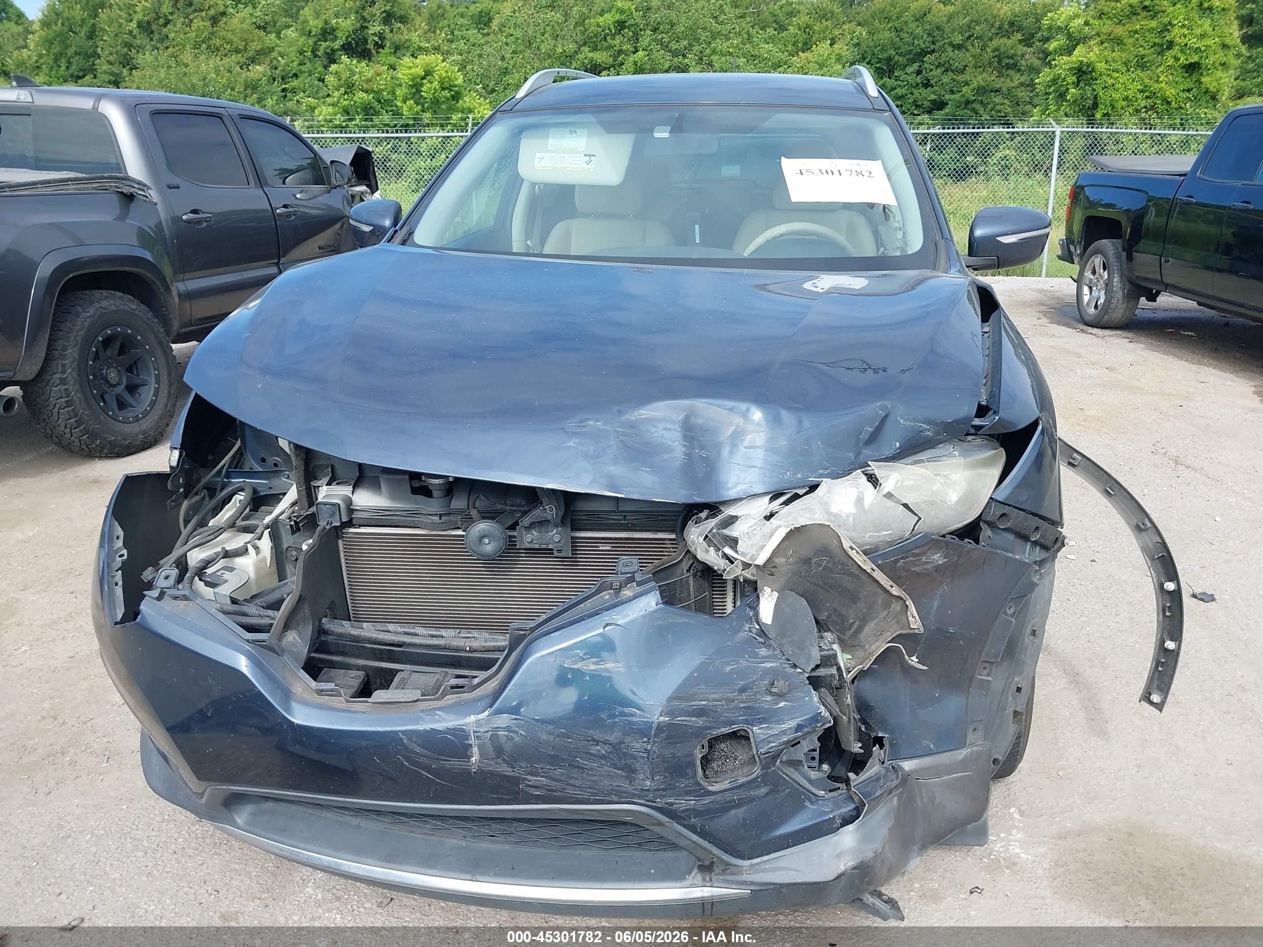 2015 Nissan Rogue Sv Blue vin: KNMAT2MT1FP583383