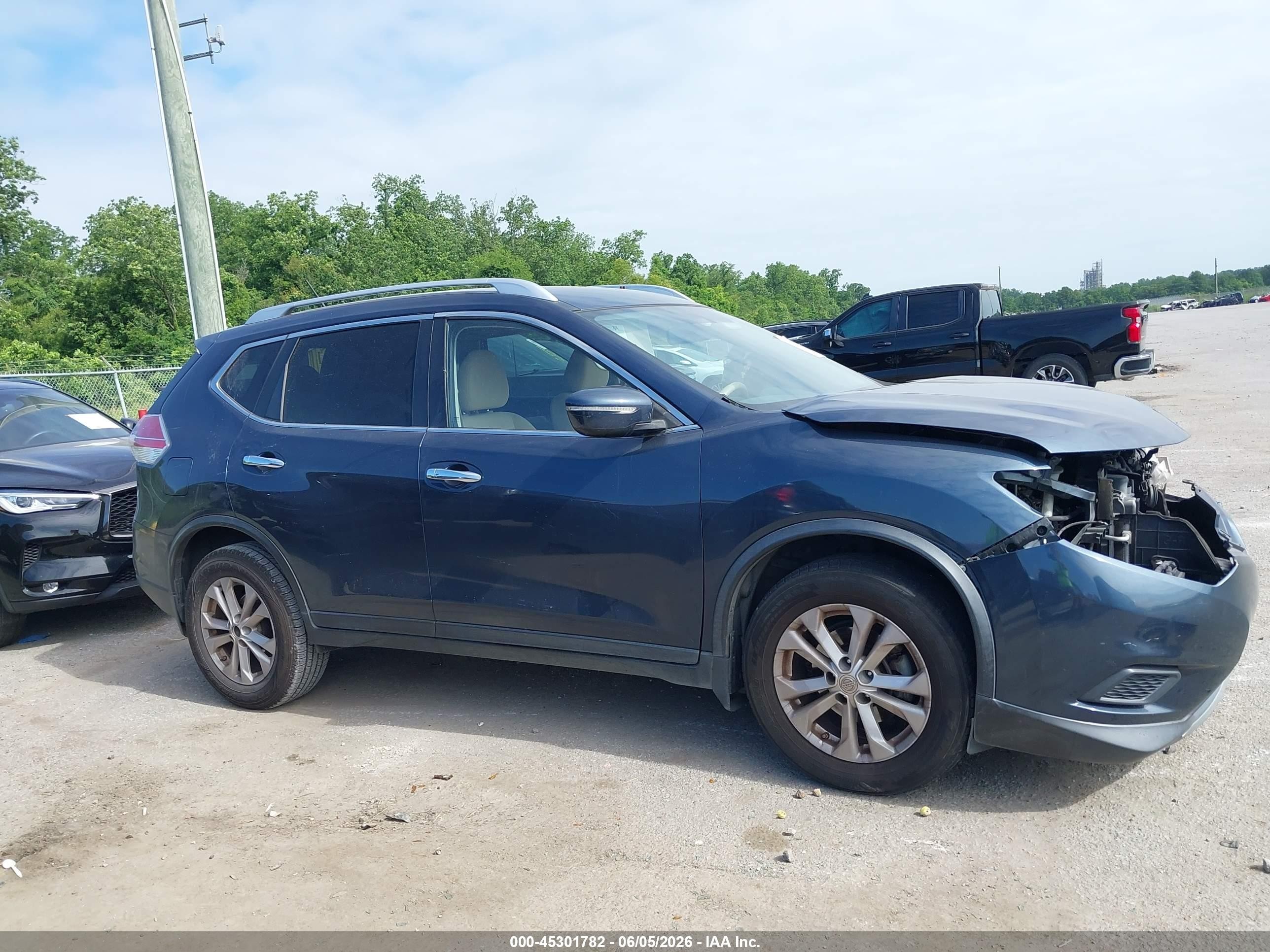 2015 Nissan Rogue Sv Blue vin: KNMAT2MT1FP583383