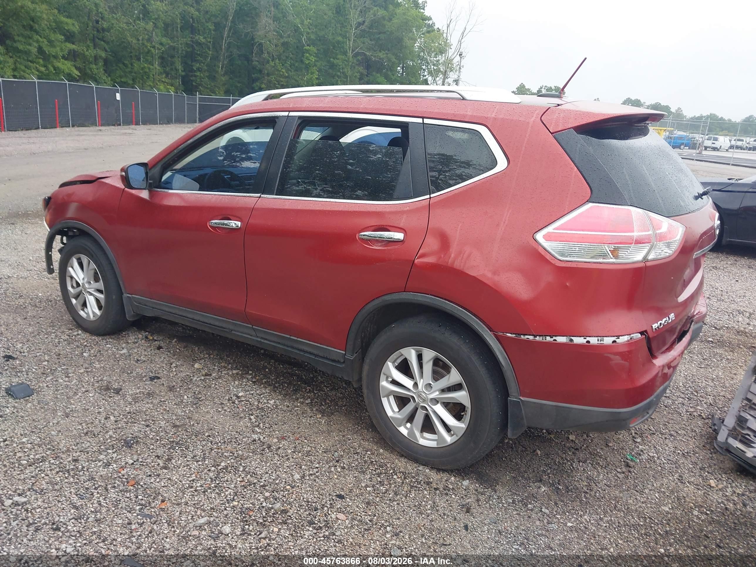 2015 Nissan Rogue Sv Red vin: KNMAT2MT2FP502228