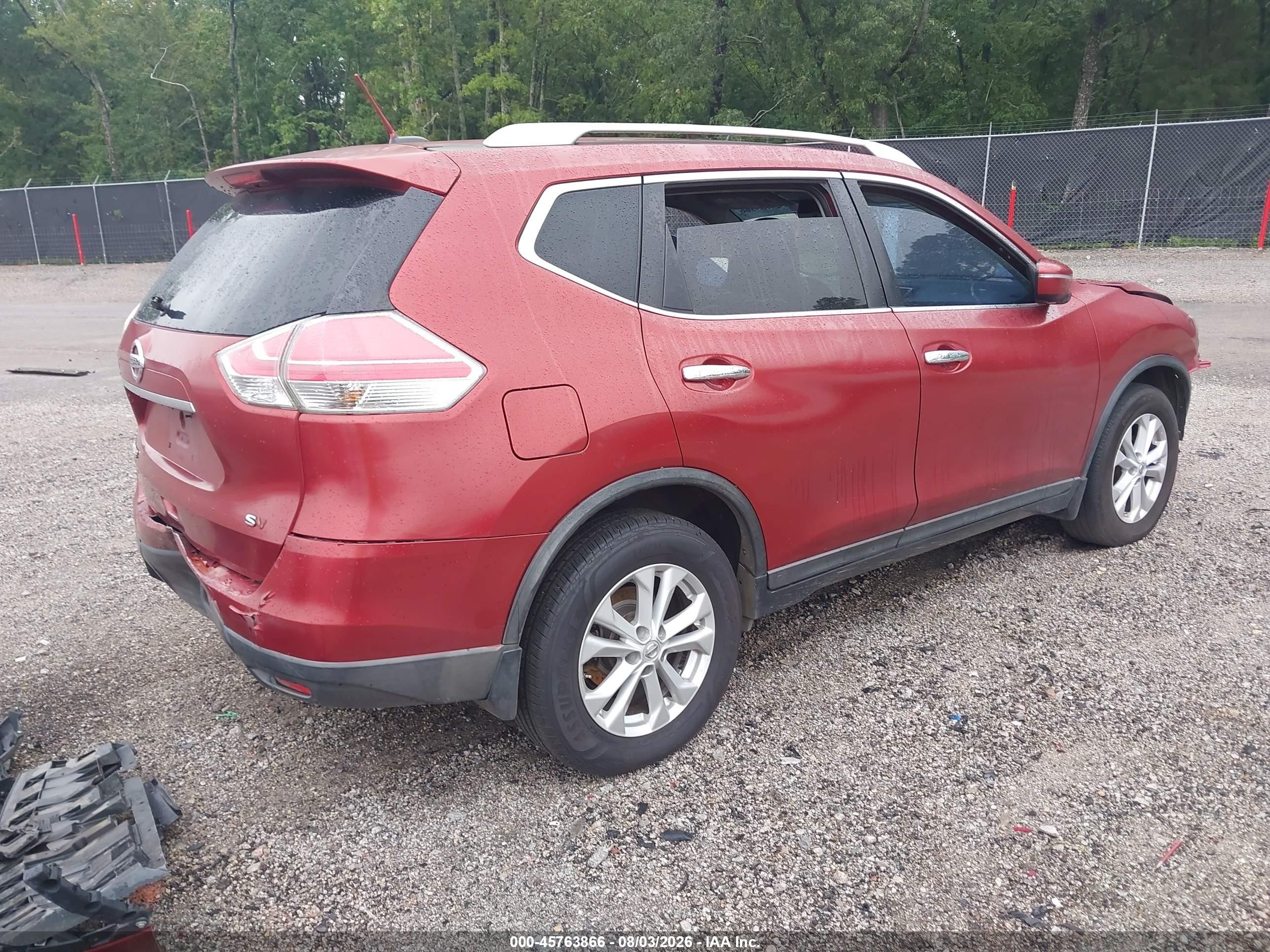 2015 Nissan Rogue Sv Red vin: KNMAT2MT2FP502228