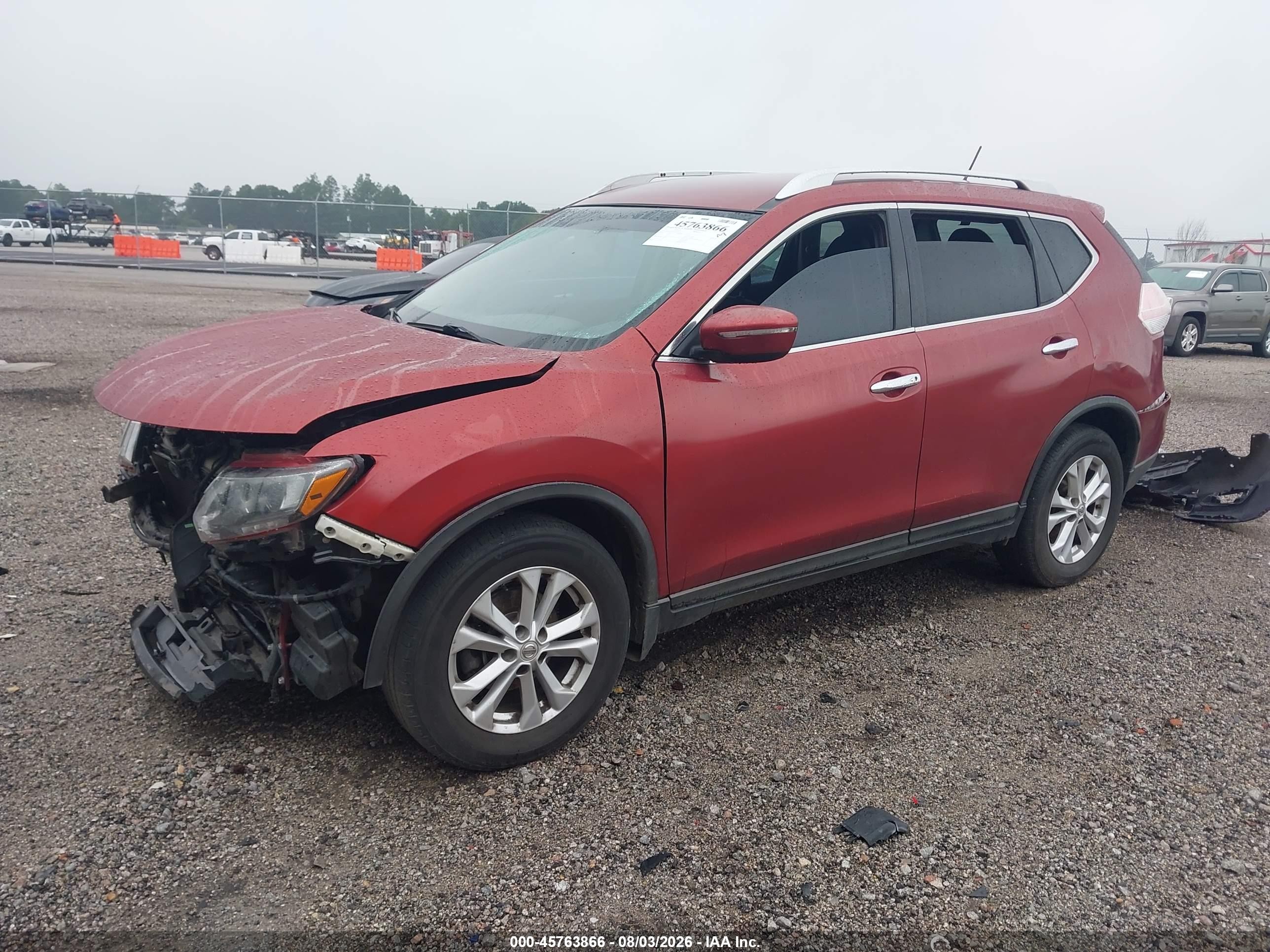 2015 Nissan Rogue Sv Red vin: KNMAT2MT2FP502228