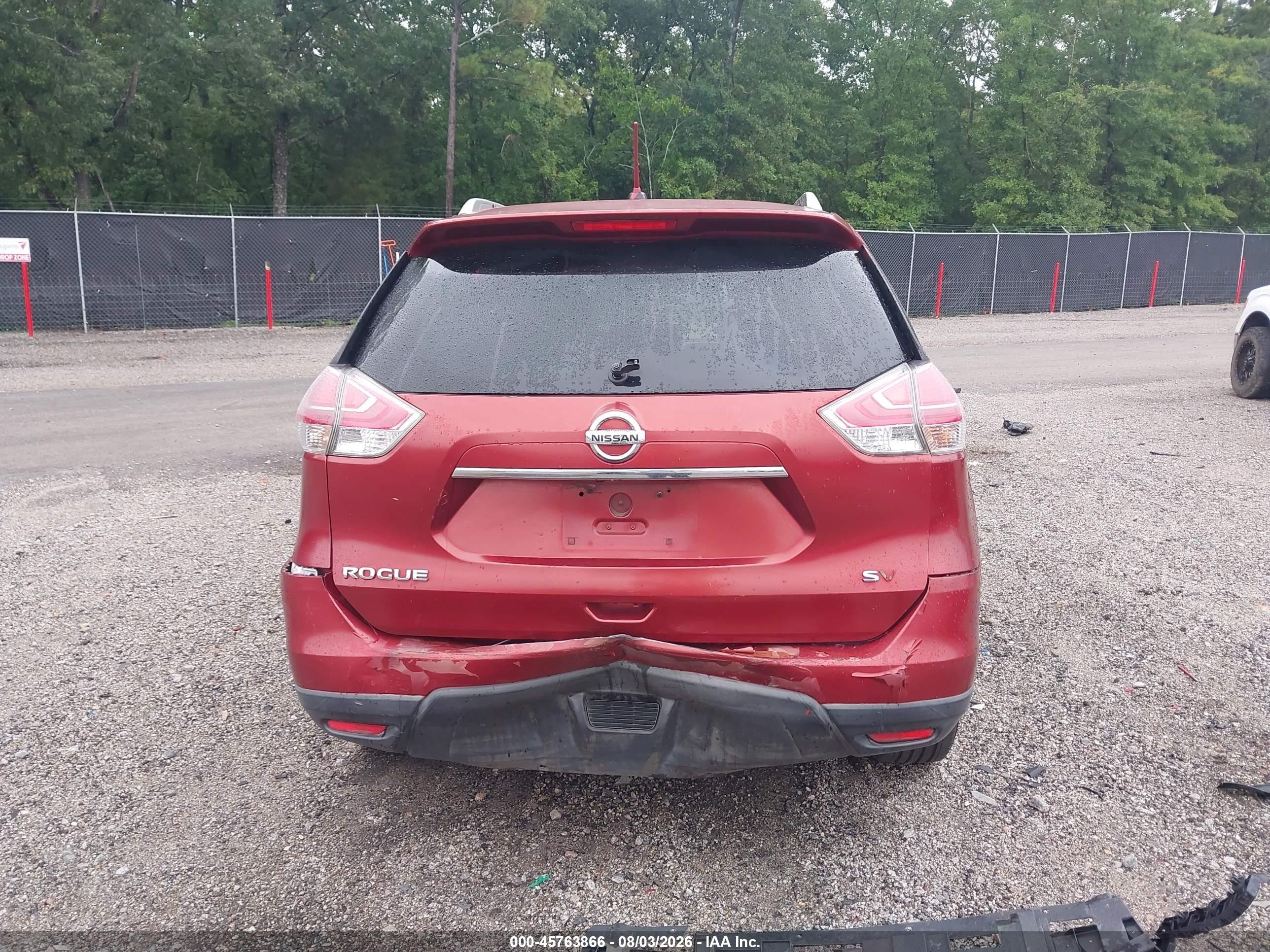 2015 Nissan Rogue Sv Red vin: KNMAT2MT2FP502228