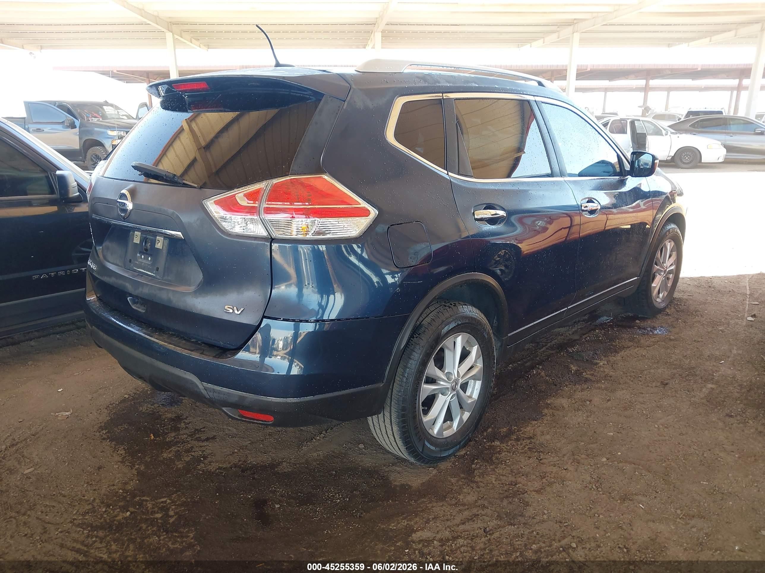 2015 Nissan Rogue Sv Синий vin: KNMAT2MT2FP520096