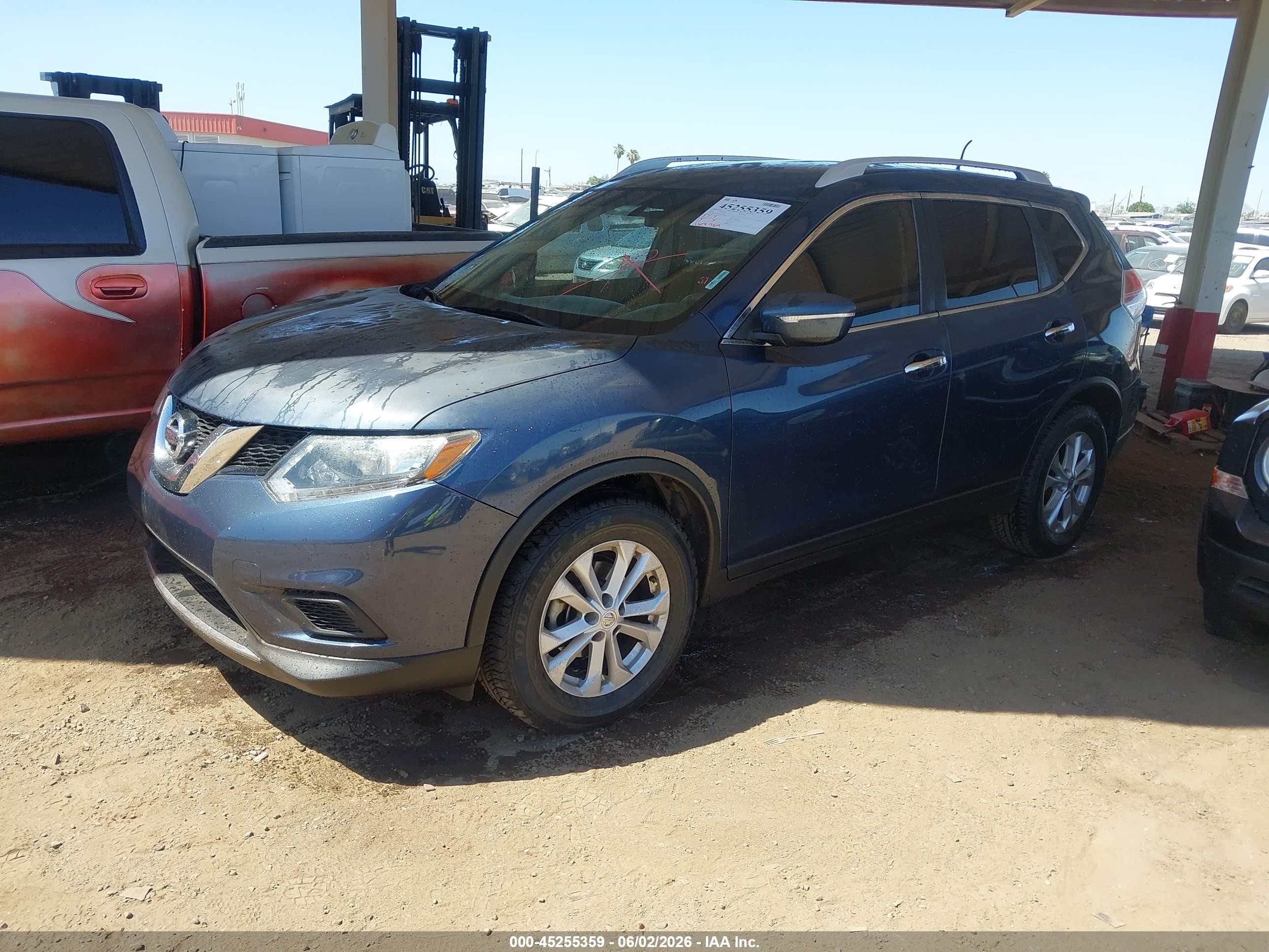 2015 Nissan Rogue Sv Синий vin: KNMAT2MT2FP520096